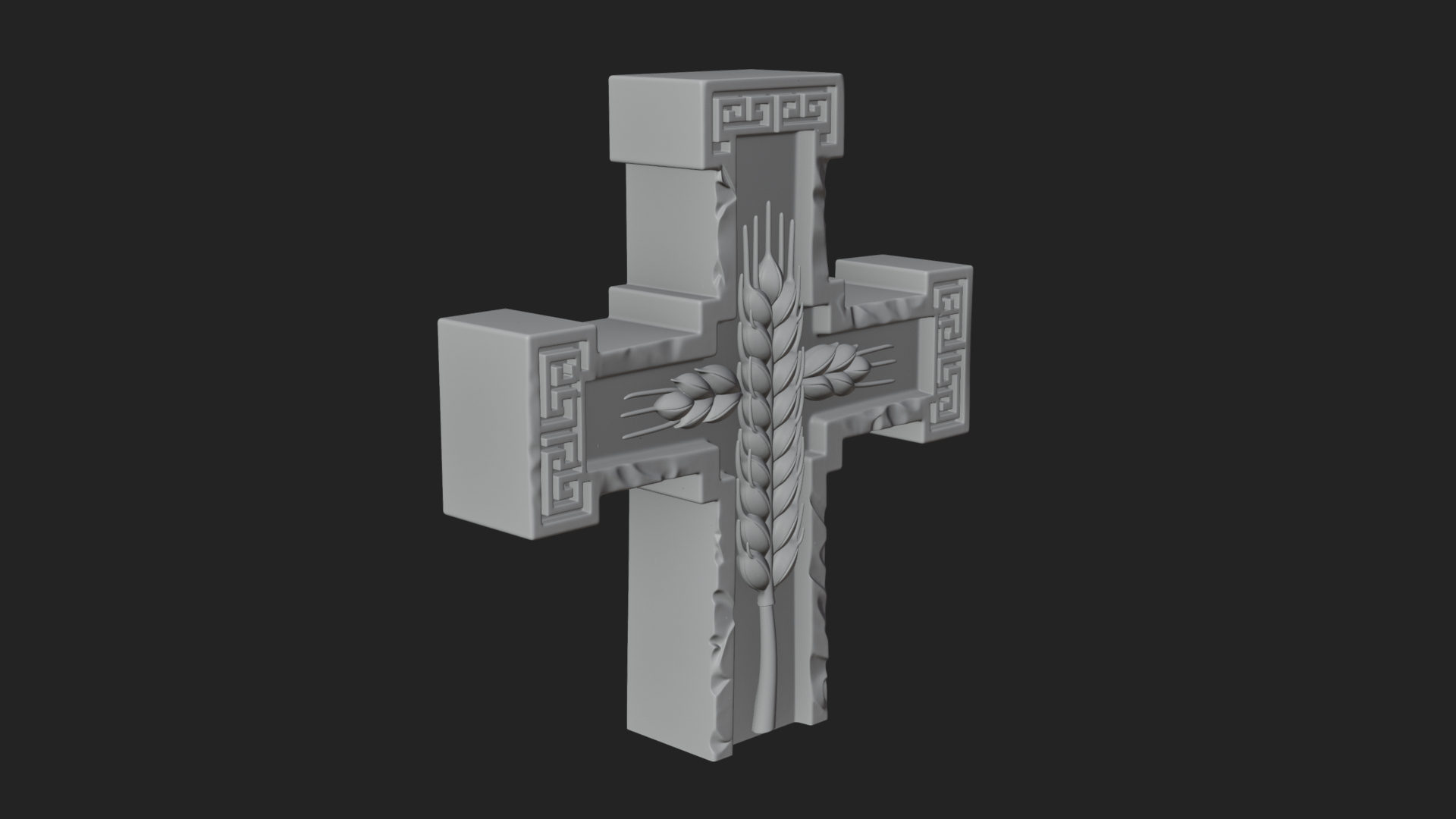 Carved Relief Wall Cross Design 568 3D Print Model 3D Model