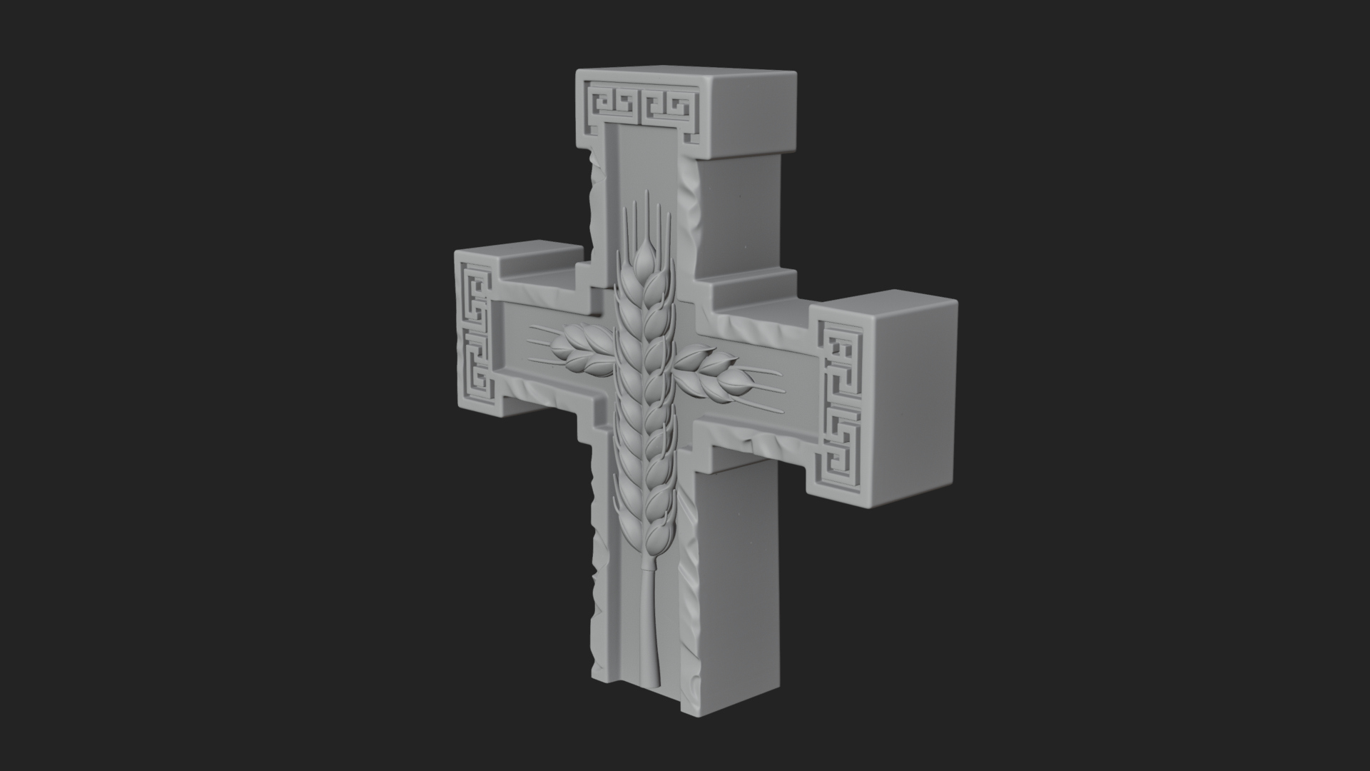 Carved Relief Wall Cross Design 568 3D Print Model 3D Model