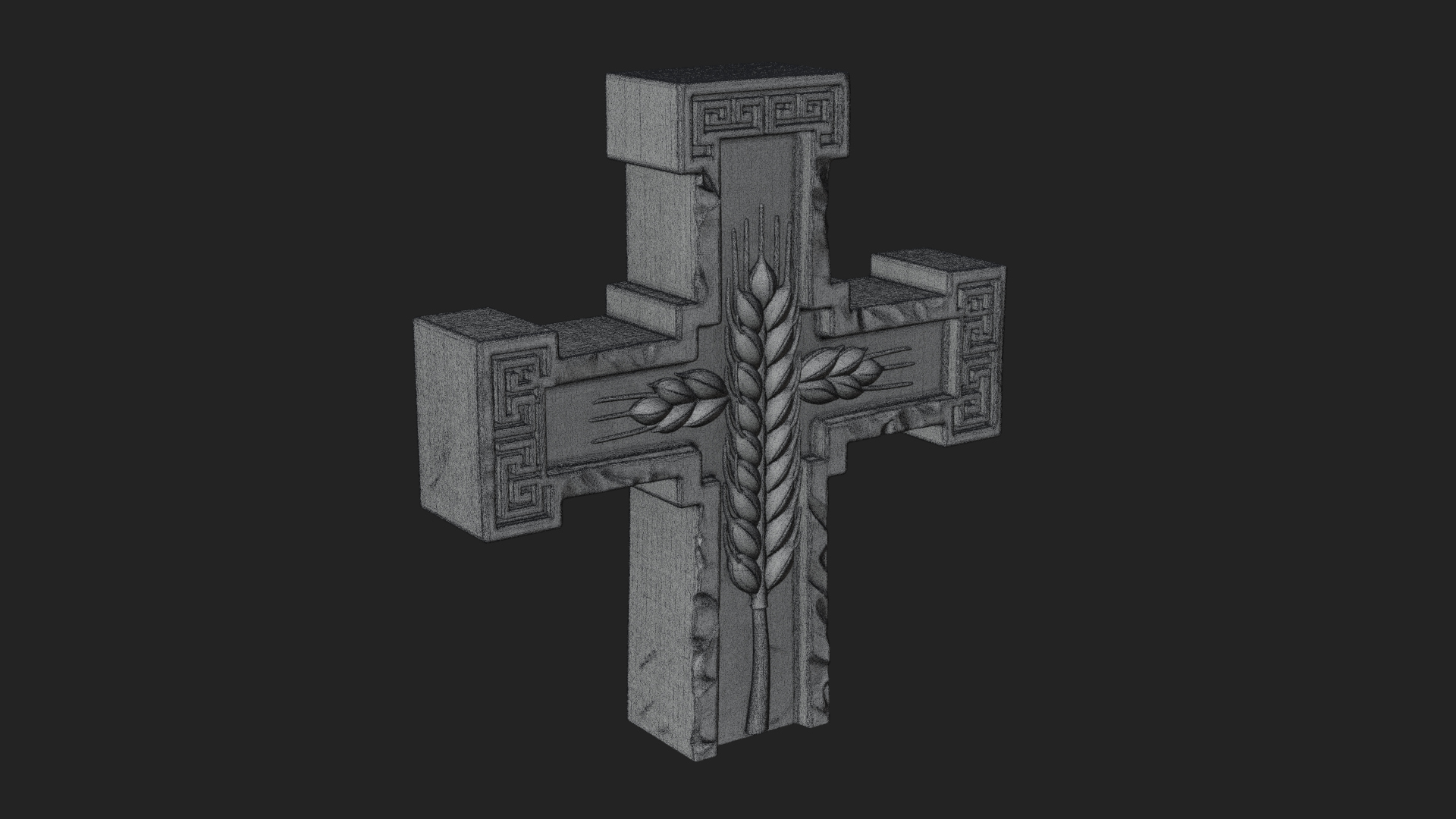 Carved Relief Wall Cross Design 568 3D Print Model 3D Model