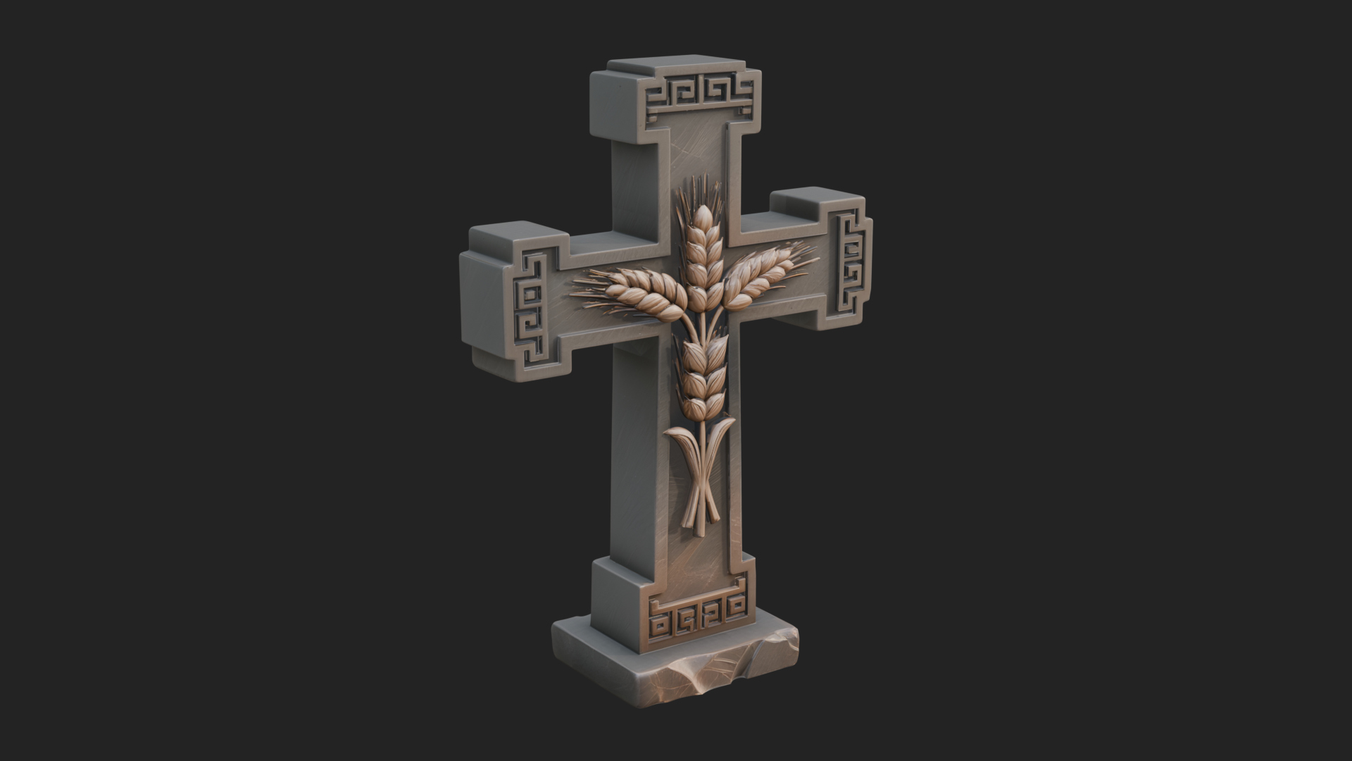 Carved Relief Wall Cross Design 569 3D Print Model 3D Model