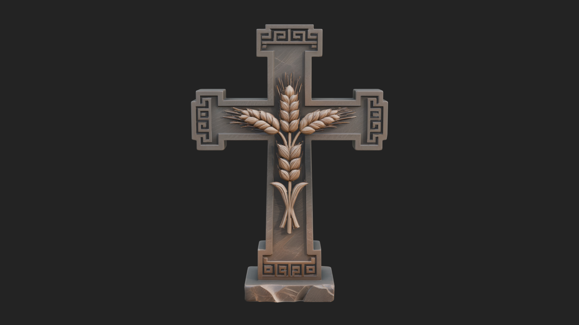 Carved Relief Wall Cross Design 569 3D Print Model 3D Model