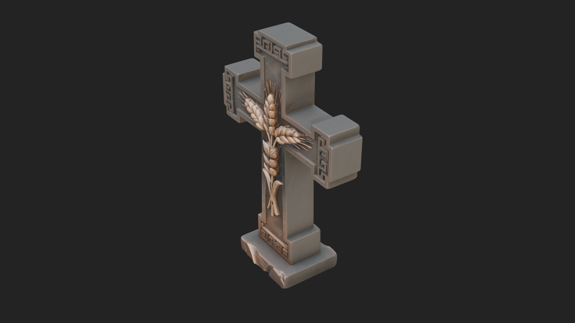 Carved Relief Wall Cross Design 569 3D Print Model 3D Model