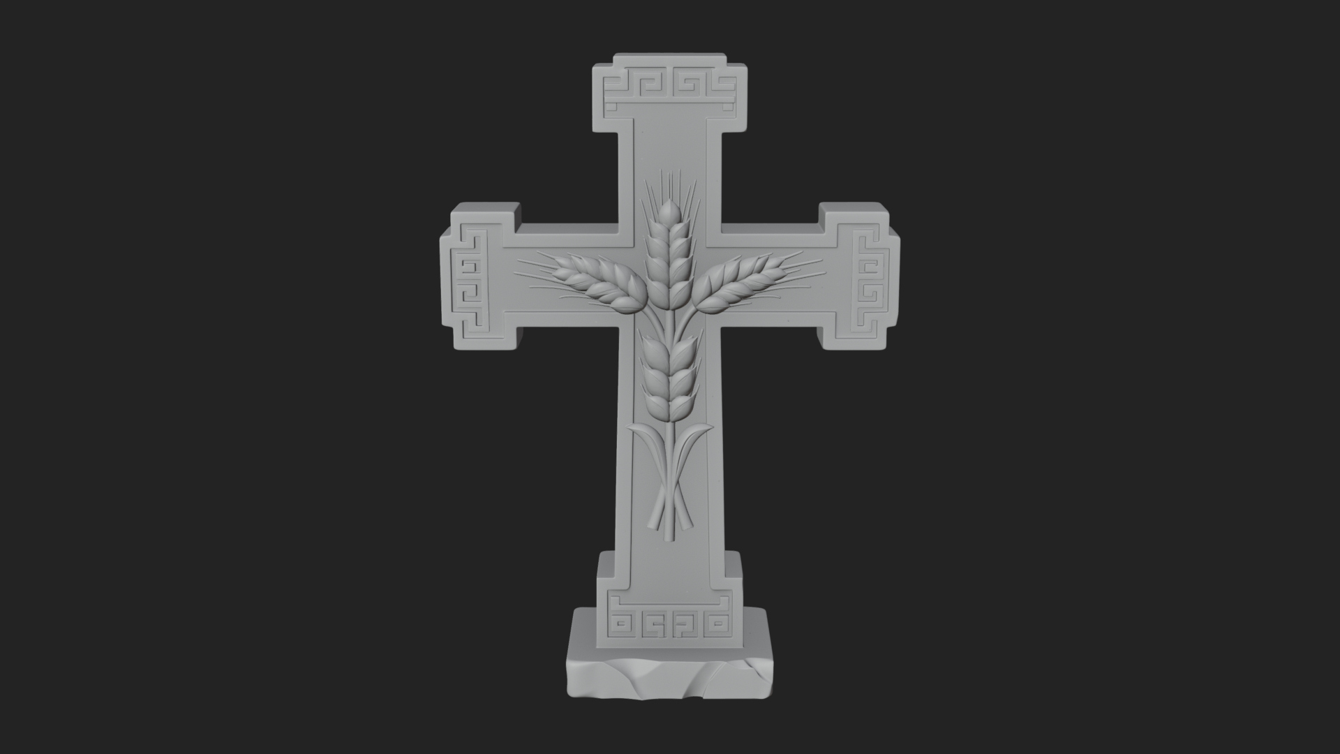Carved Relief Wall Cross Design 569 3D Print Model 3D Model