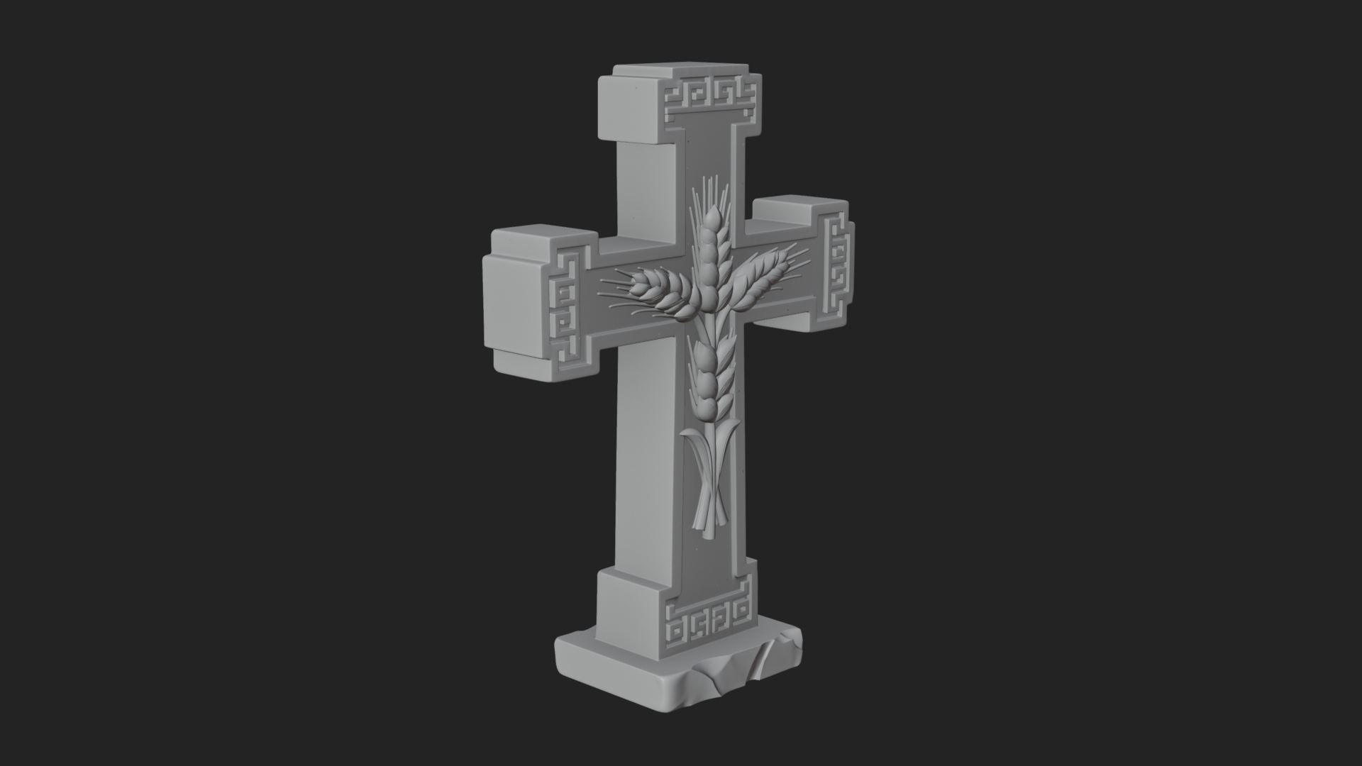 Carved Relief Wall Cross Design 569 3D Print Model 3D Model