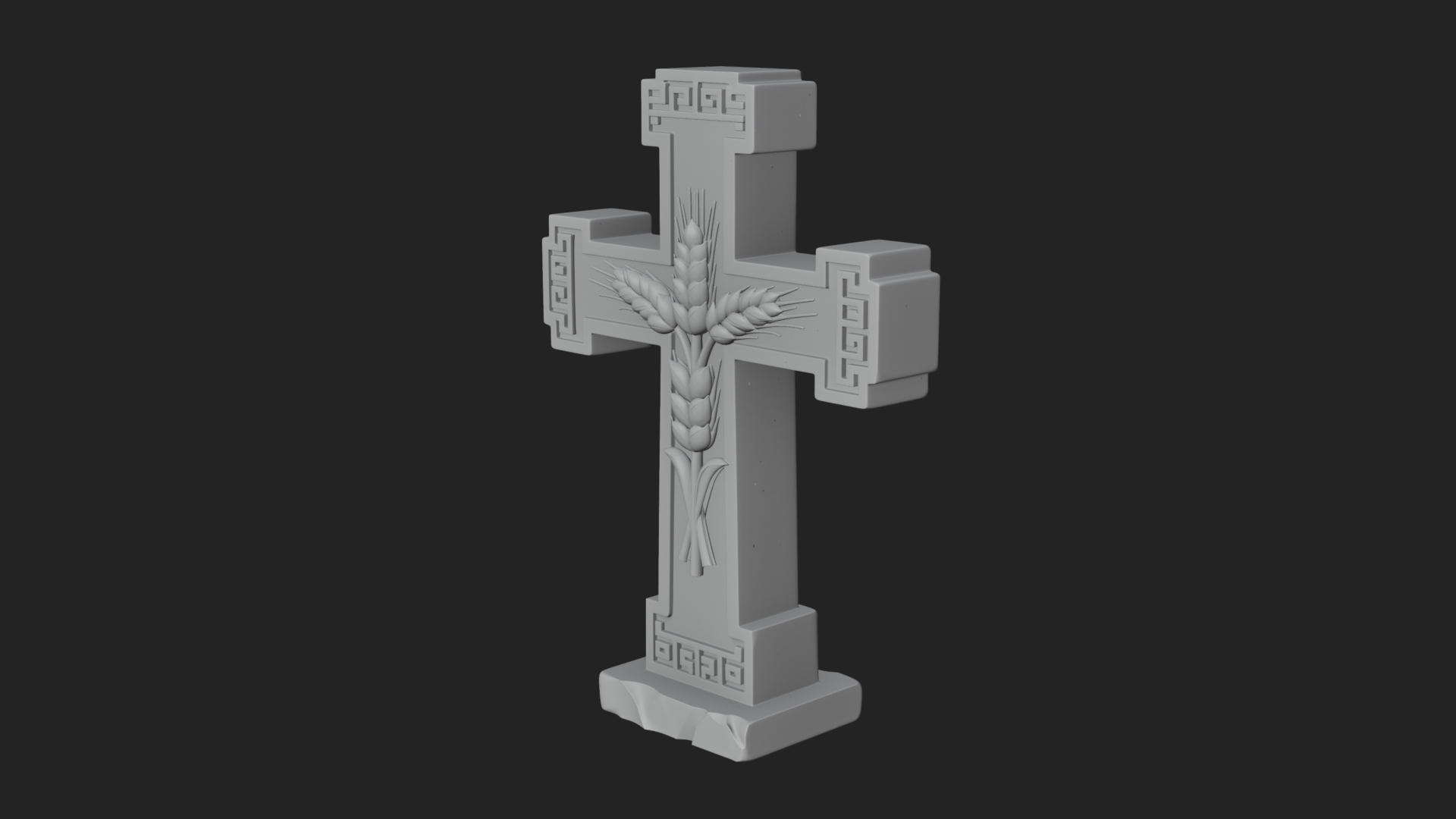 Carved Relief Wall Cross Design 569 3D Print Model 3D Model