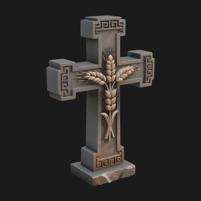 Carved Relief Wall Cross Design 569 3D Print Model