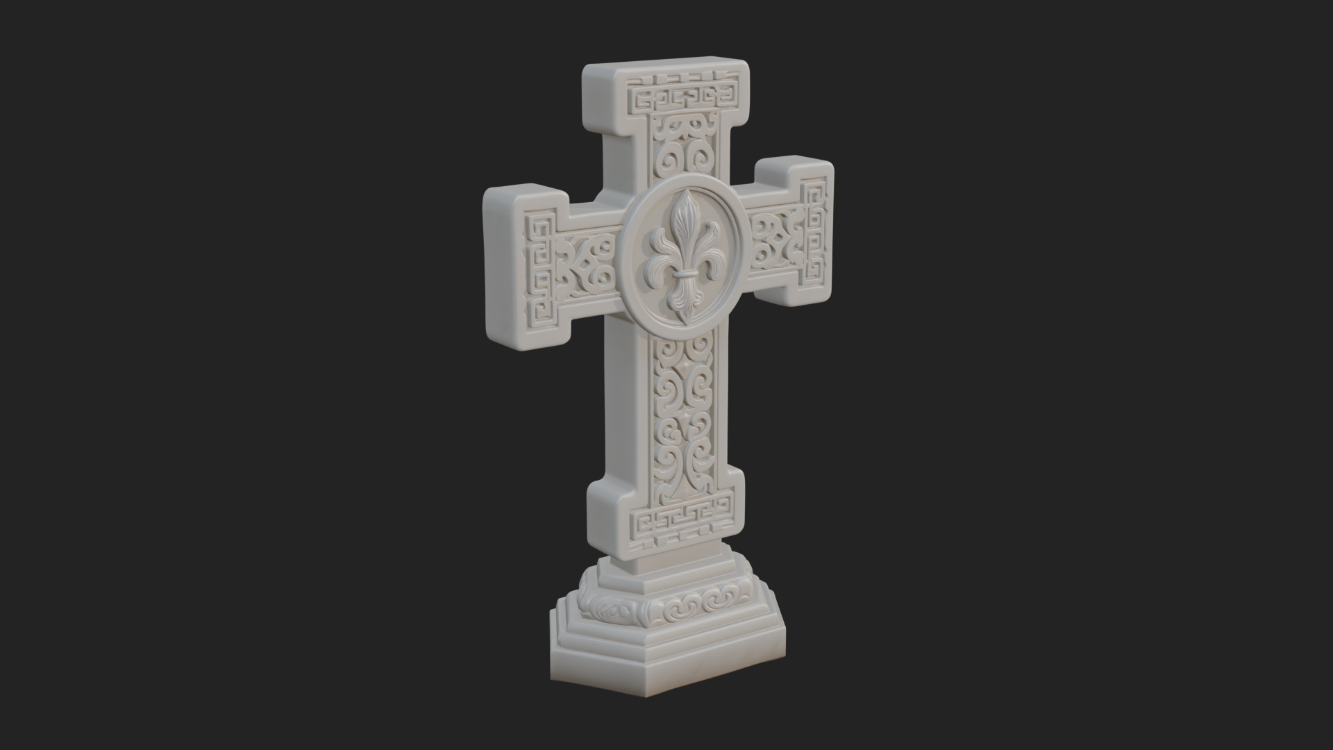 Carved Relief Wall Cross Design 57 3D Print Model 3D Model