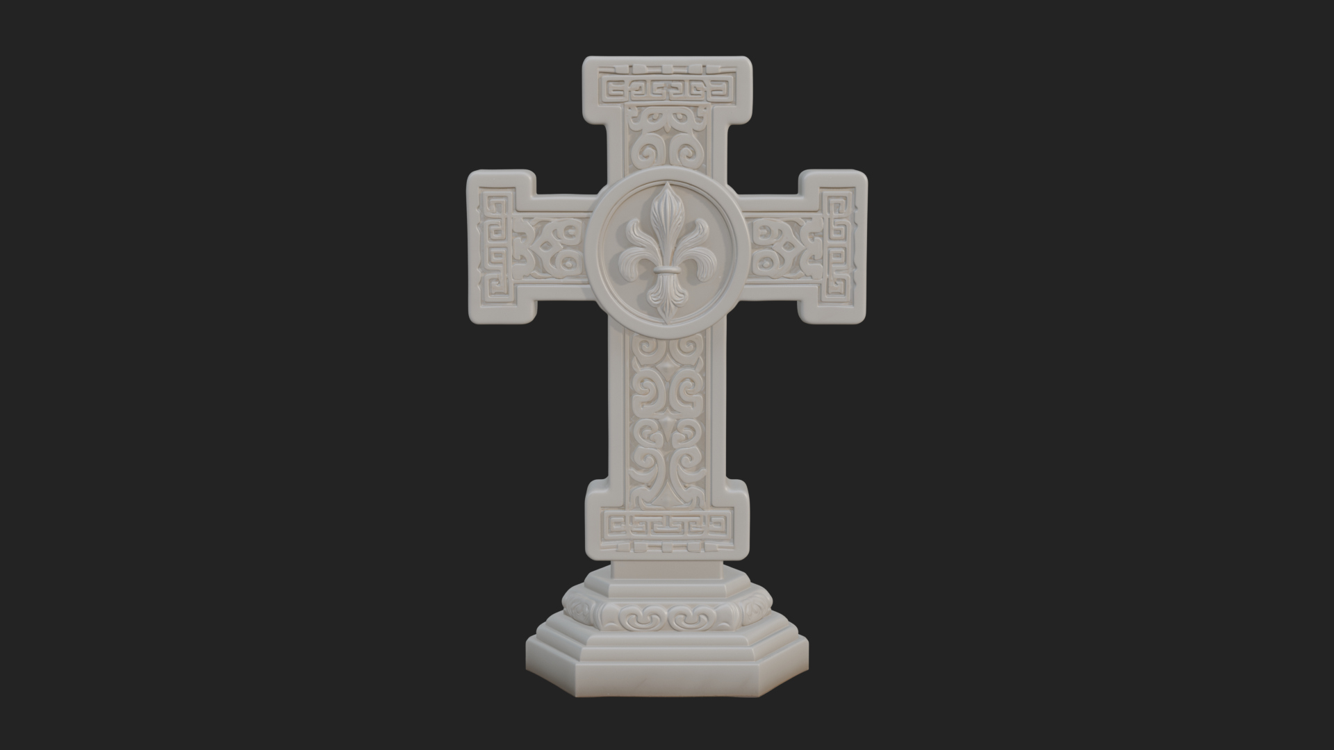 Carved Relief Wall Cross Design 57 3D Print Model 3D Model