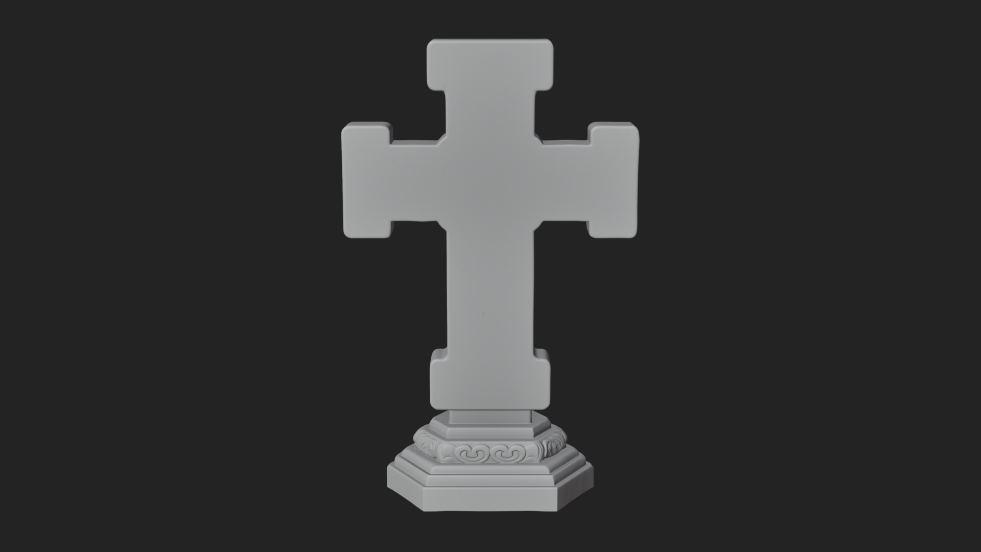 Carved Relief Wall Cross Design 57 3D Print Model 3D Model