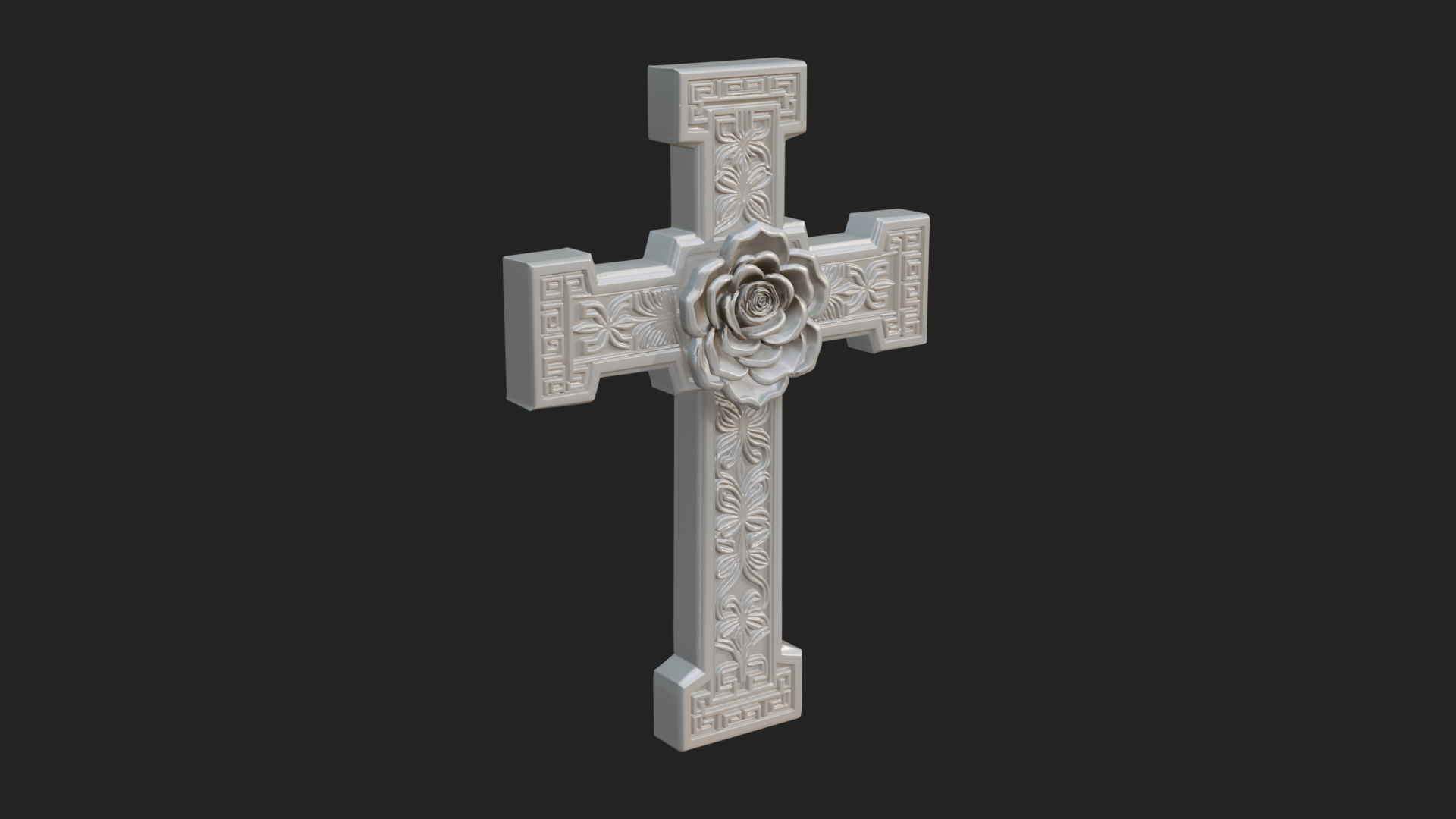 Carved Relief Wall Cross Design 570 3D Print Model 3D Model