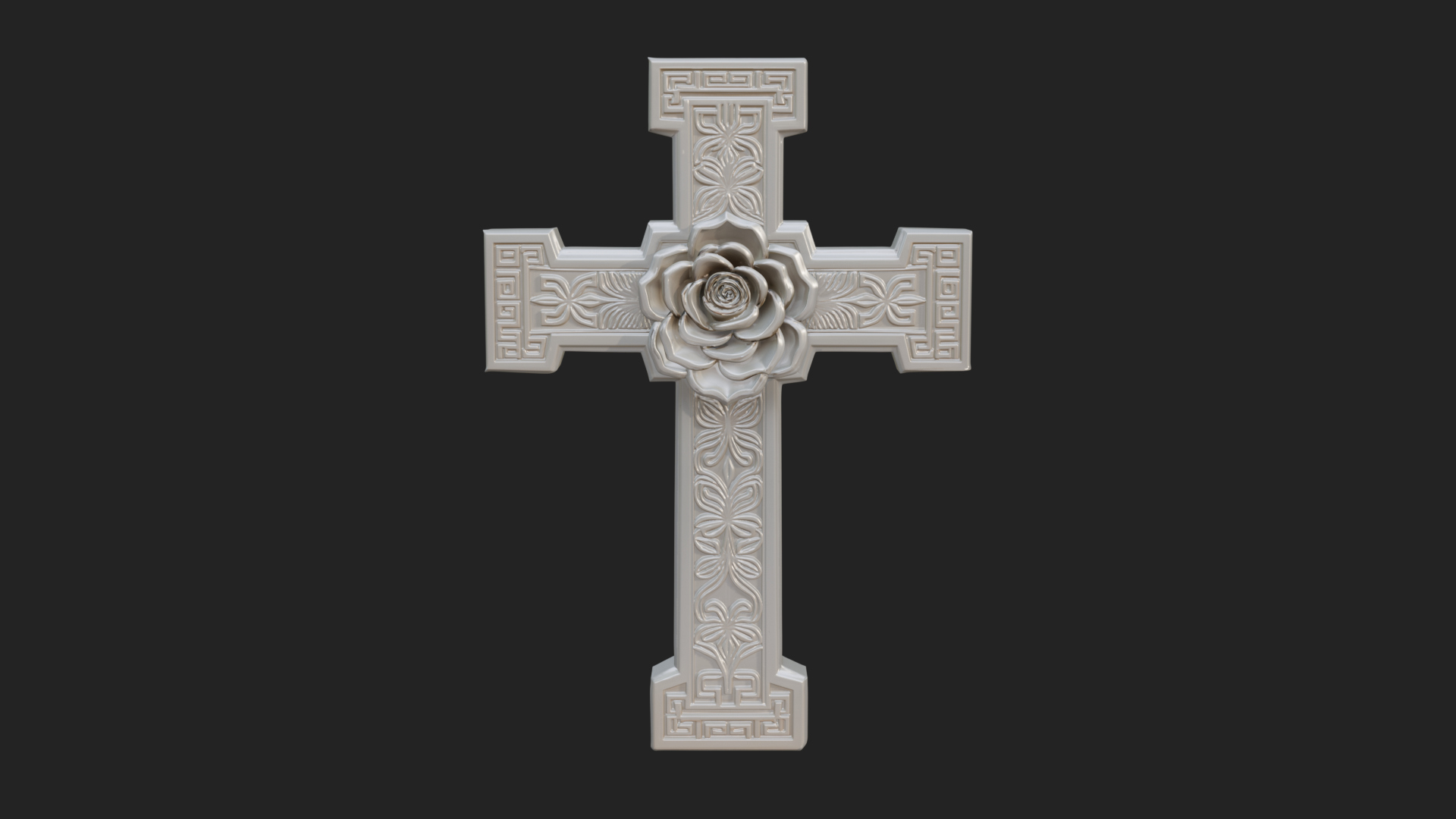Carved Relief Wall Cross Design 570 3D Print Model 3D Model