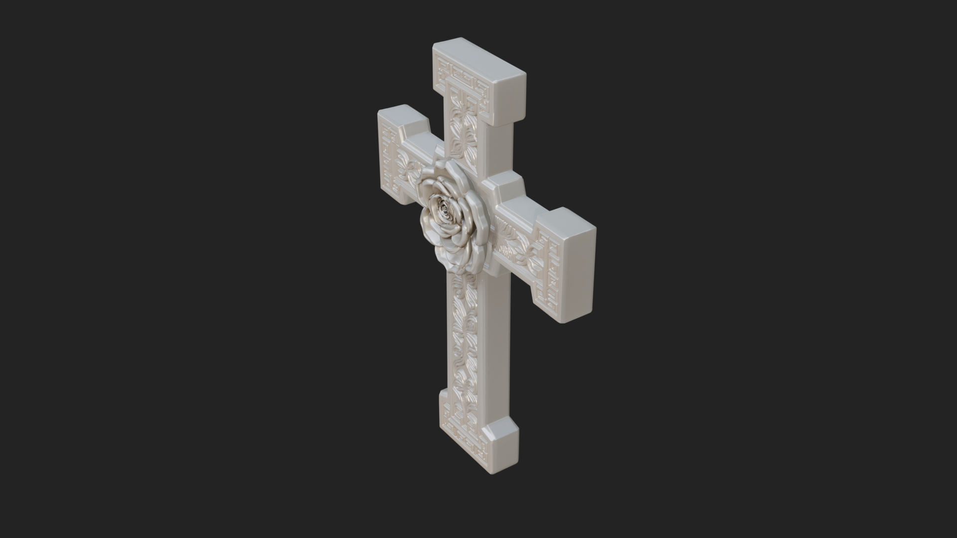 Carved Relief Wall Cross Design 570 3D Print Model 3D Model