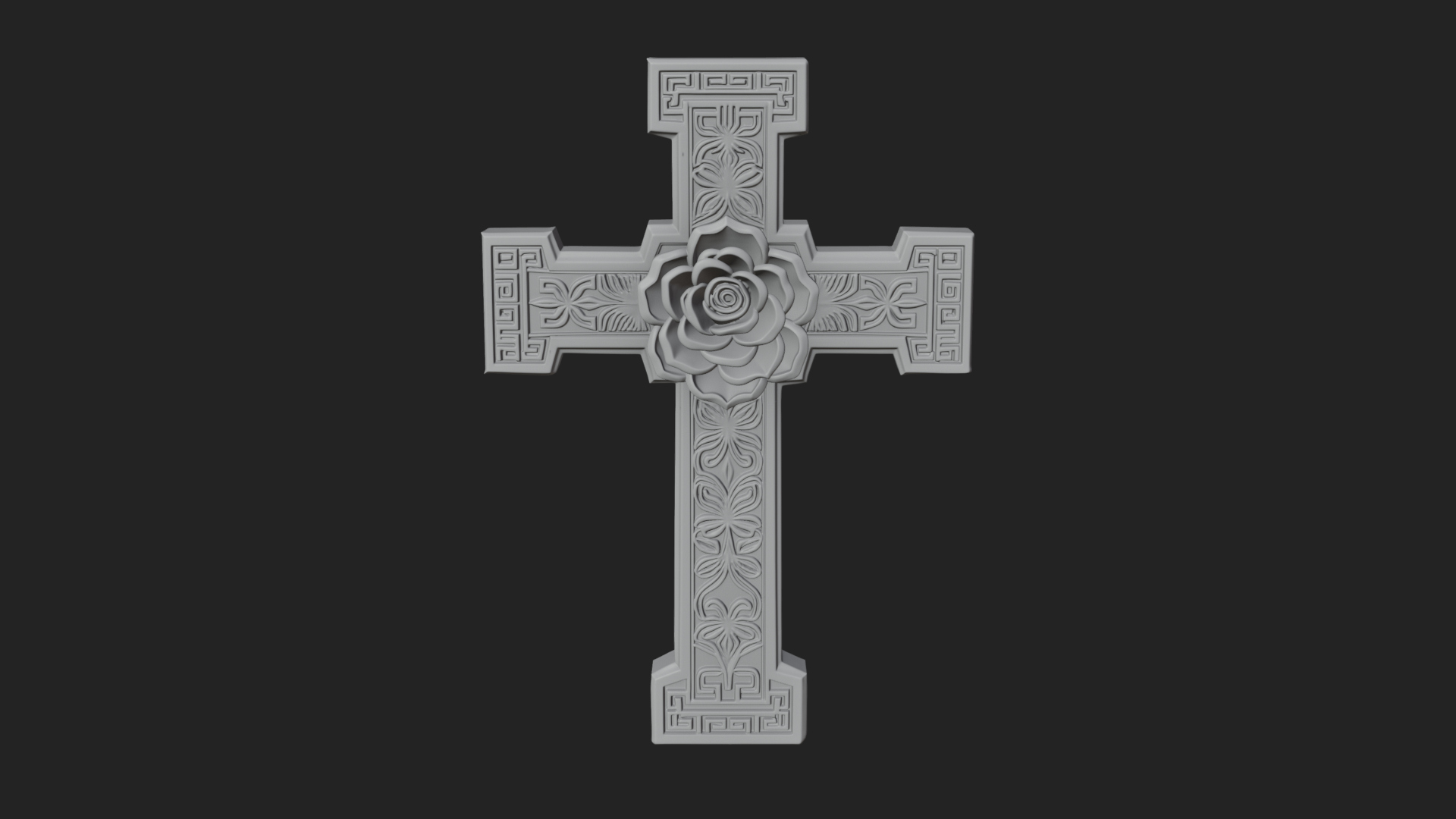 Carved Relief Wall Cross Design 570 3D Print Model 3D Model