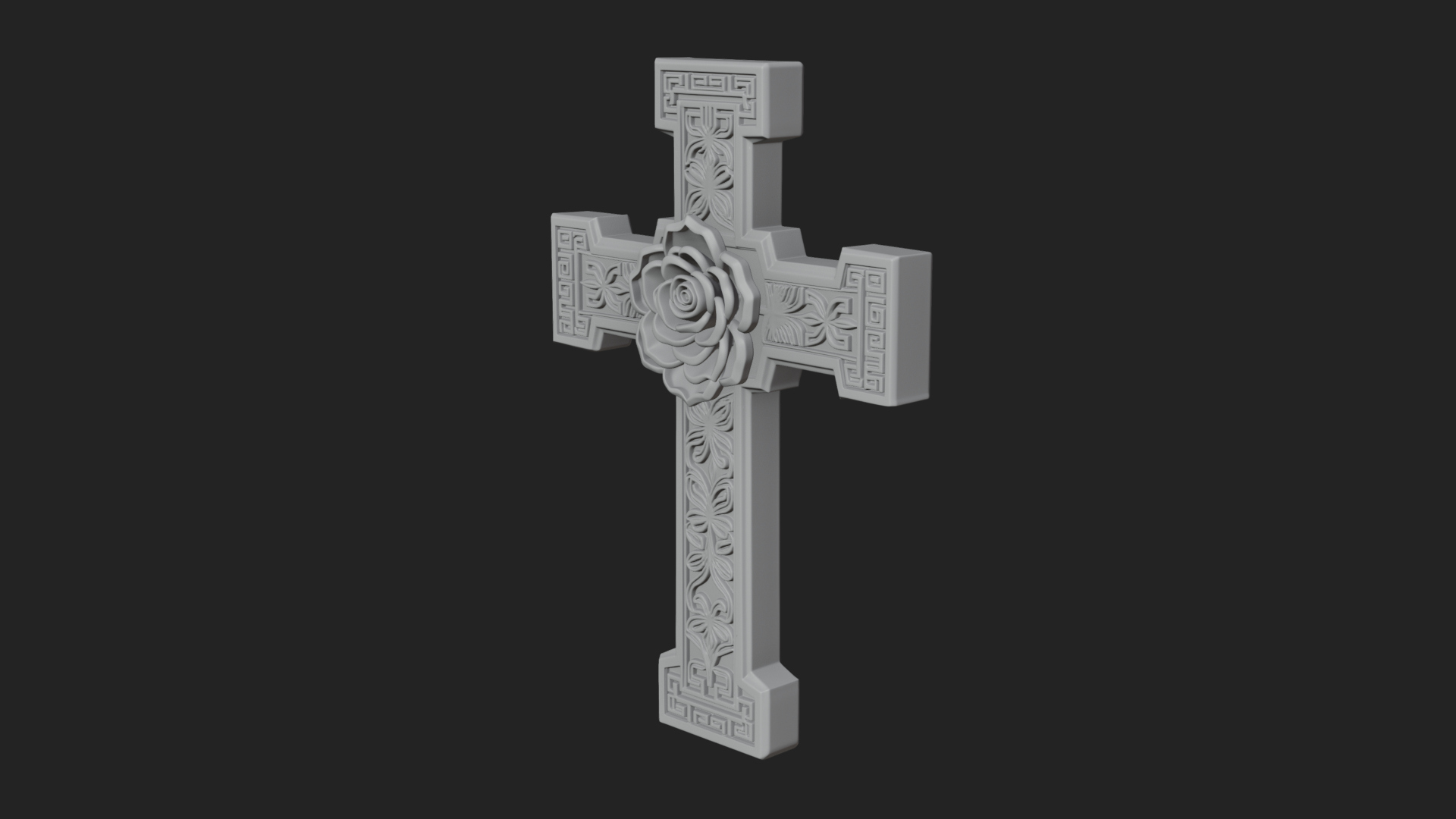 Carved Relief Wall Cross Design 570 3D Print Model 3D Model