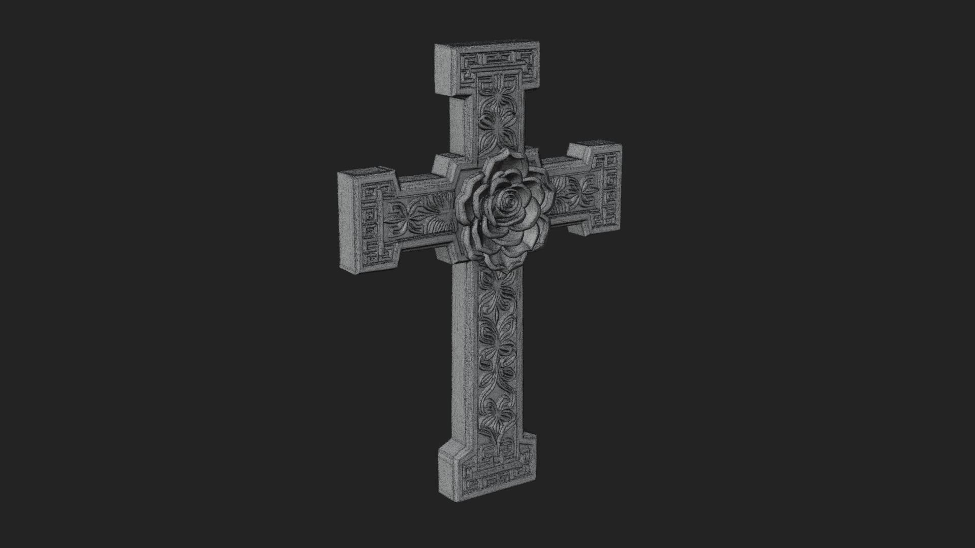 Carved Relief Wall Cross Design 570 3D Print Model 3D Model