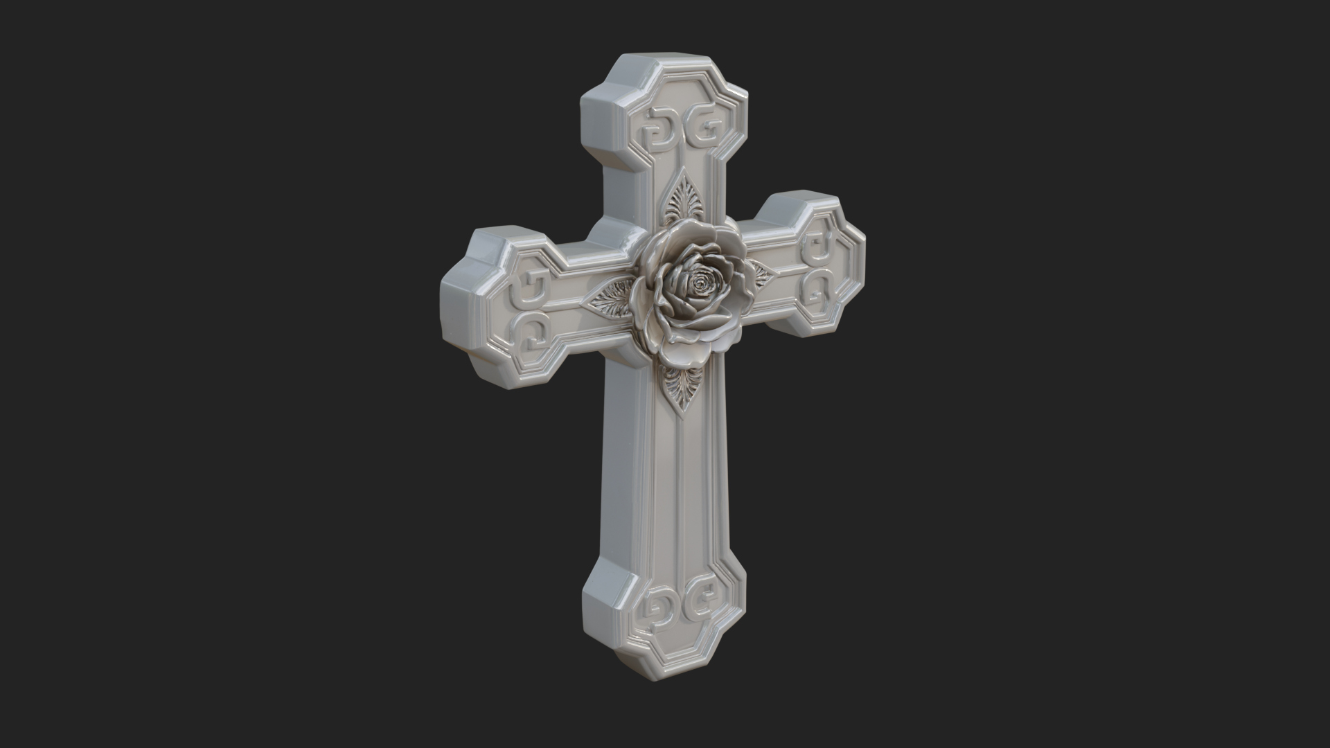 Carved Relief Wall Cross Design 571 3D Print Model 3D Model