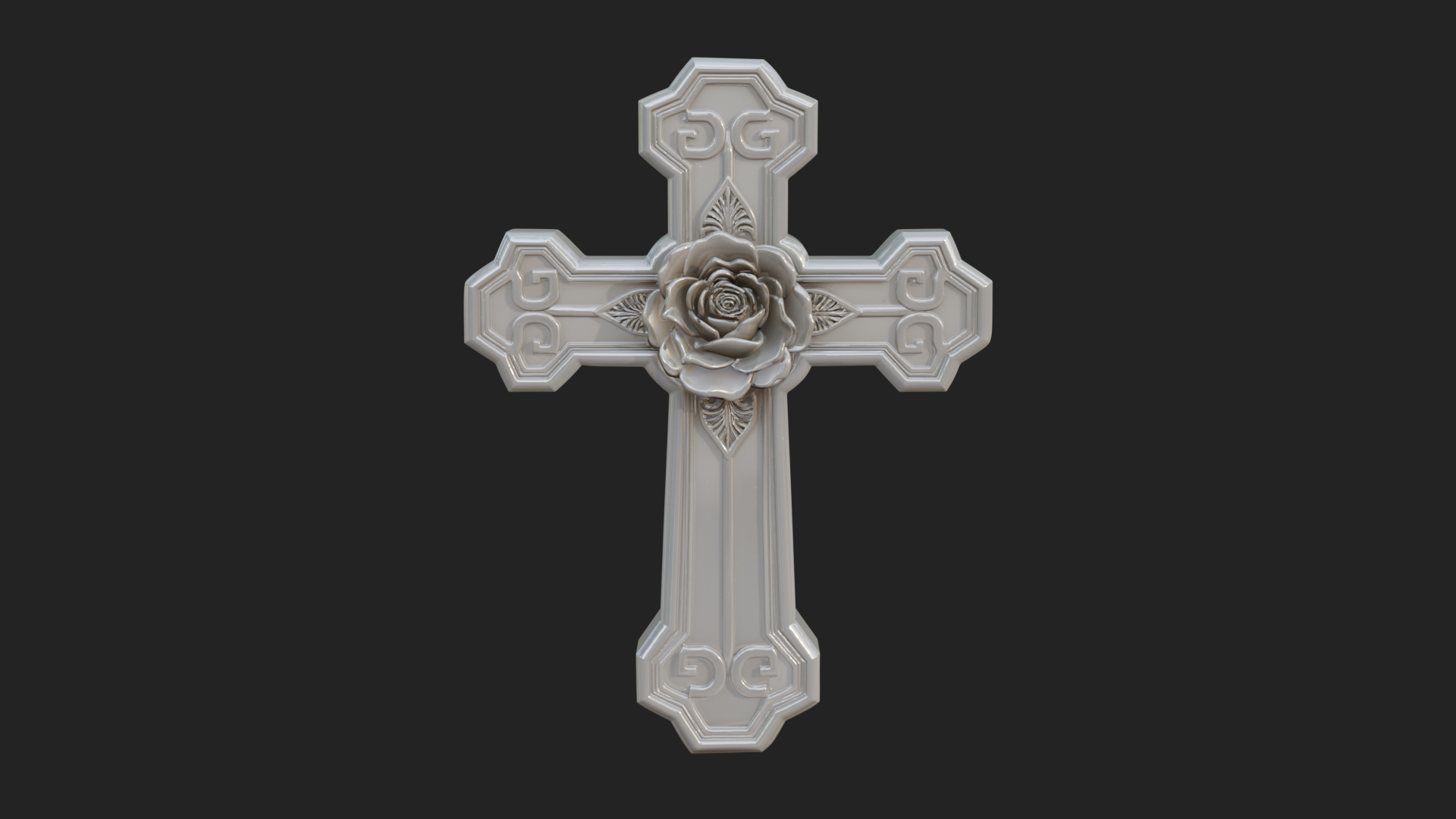 Carved Relief Wall Cross Design 571 3D Print Model 3D Model