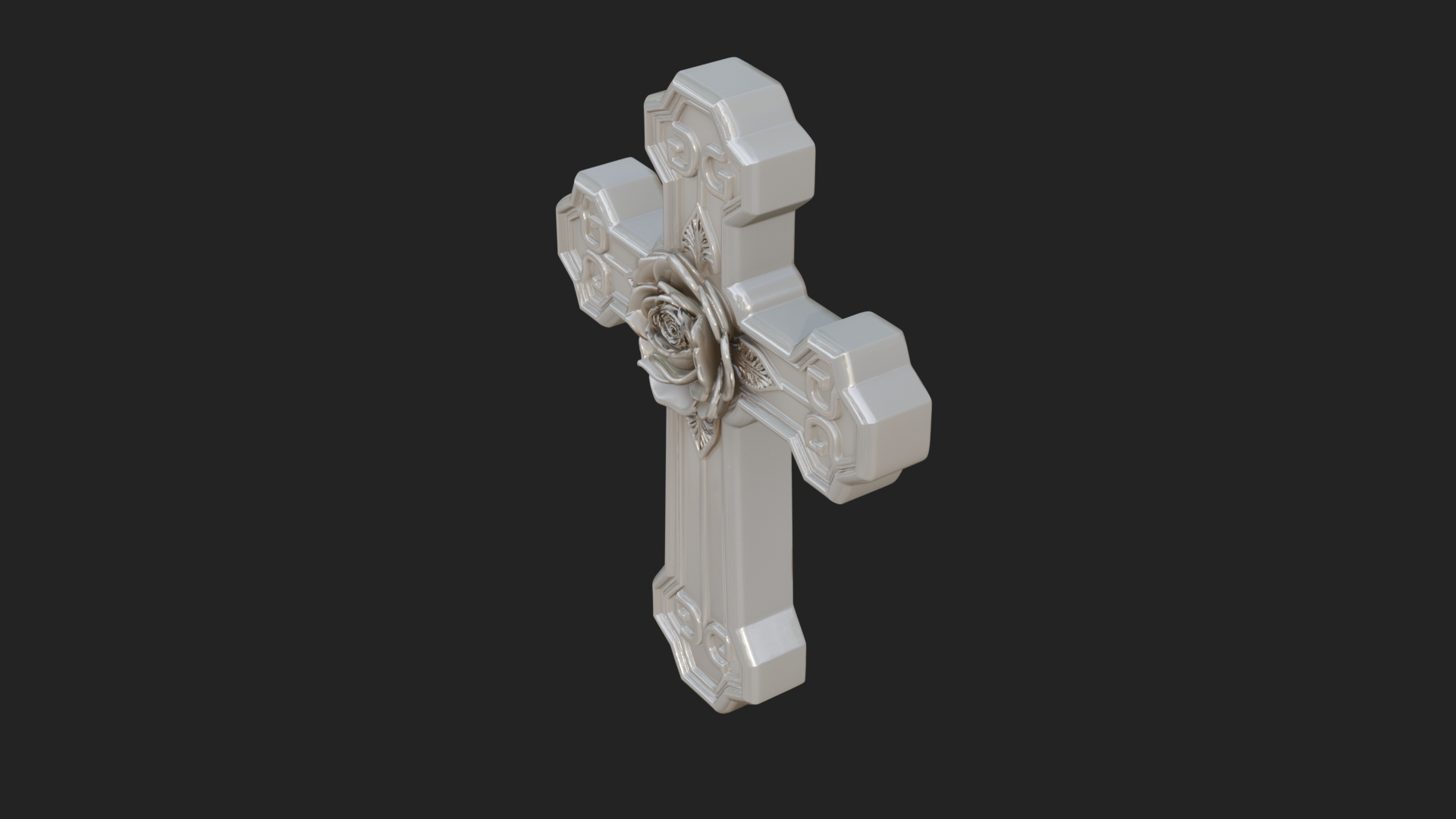 Carved Relief Wall Cross Design 571 3D Print Model 3D Model