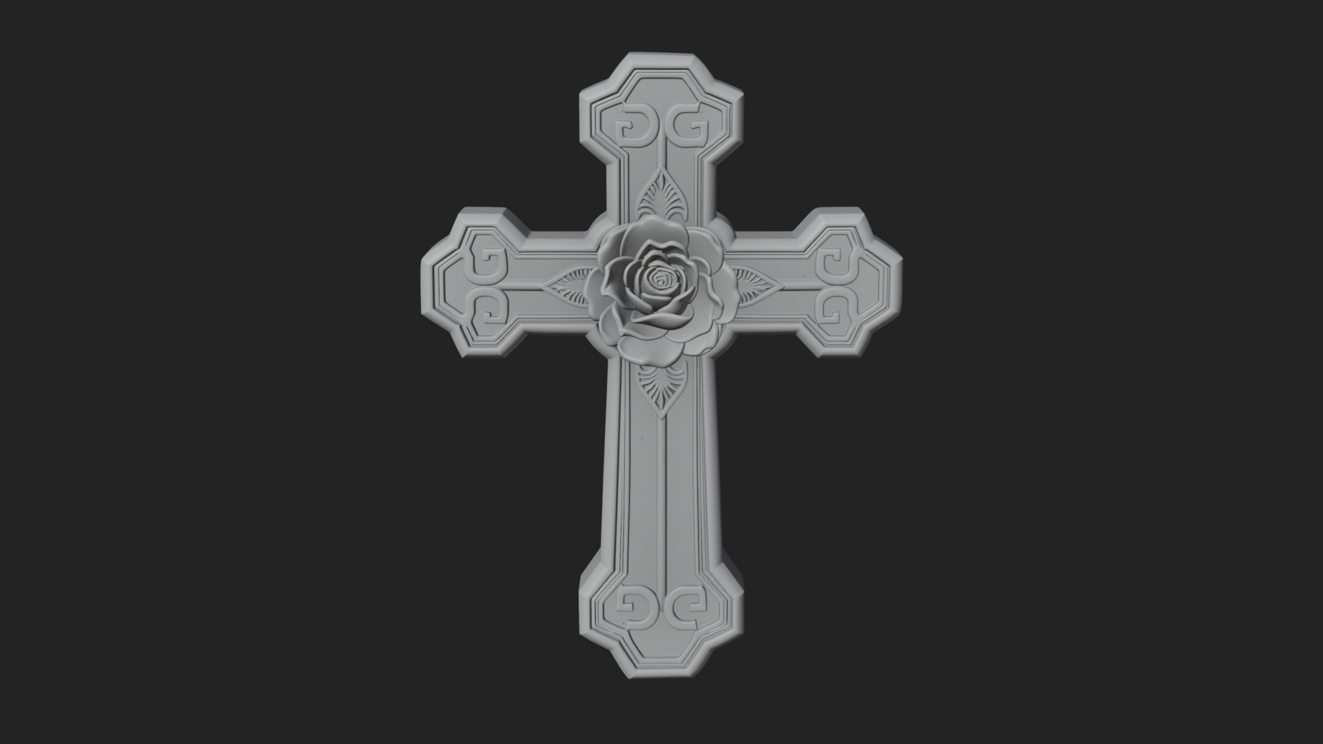 Carved Relief Wall Cross Design 571 3D Print Model 3D Model