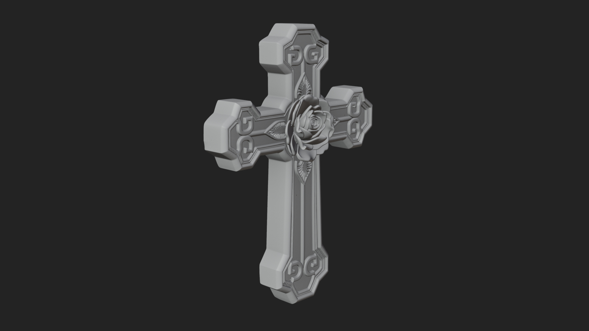 Carved Relief Wall Cross Design 571 3D Print Model 3D Model