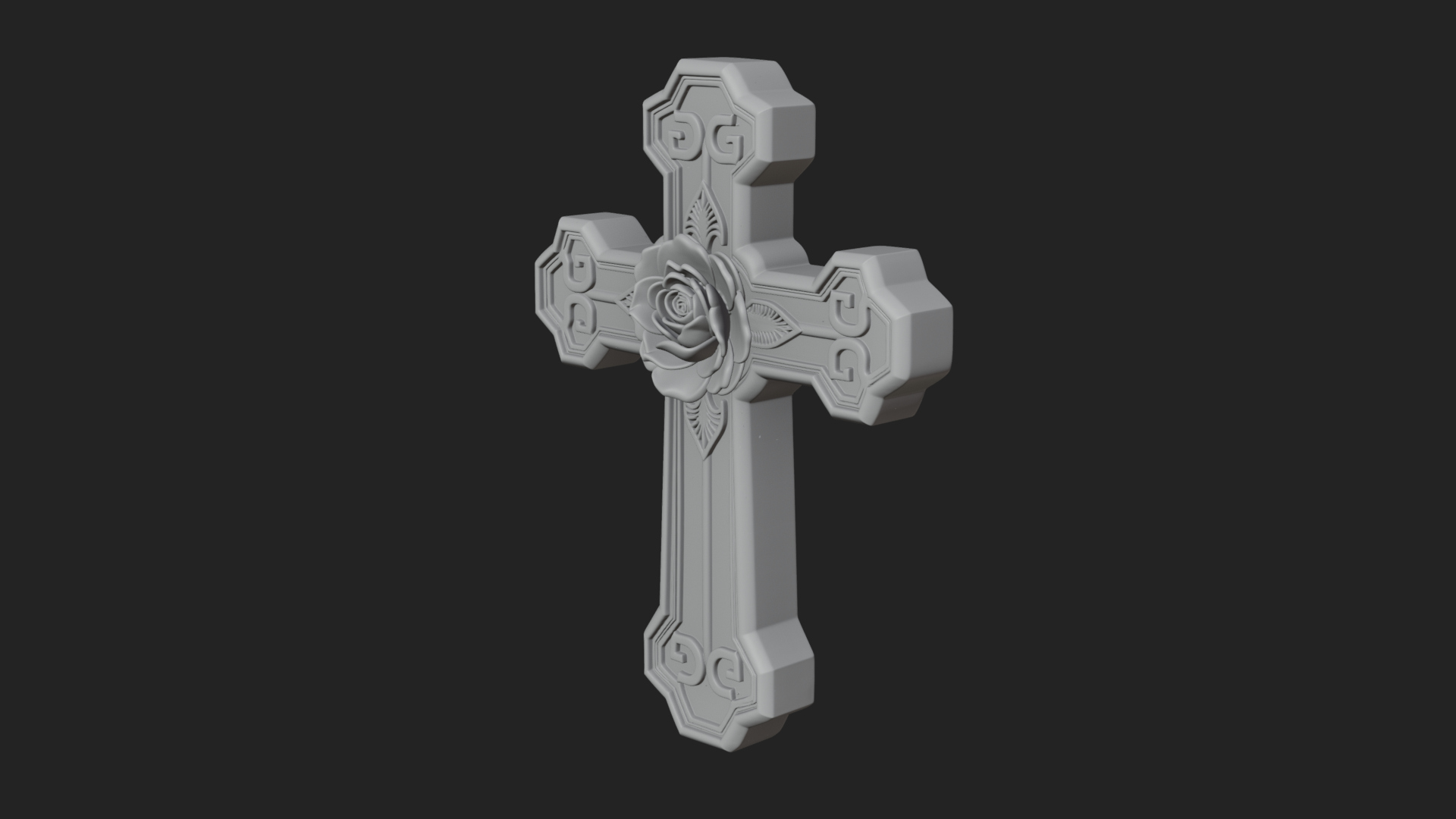 Carved Relief Wall Cross Design 571 3D Print Model 3D Model
