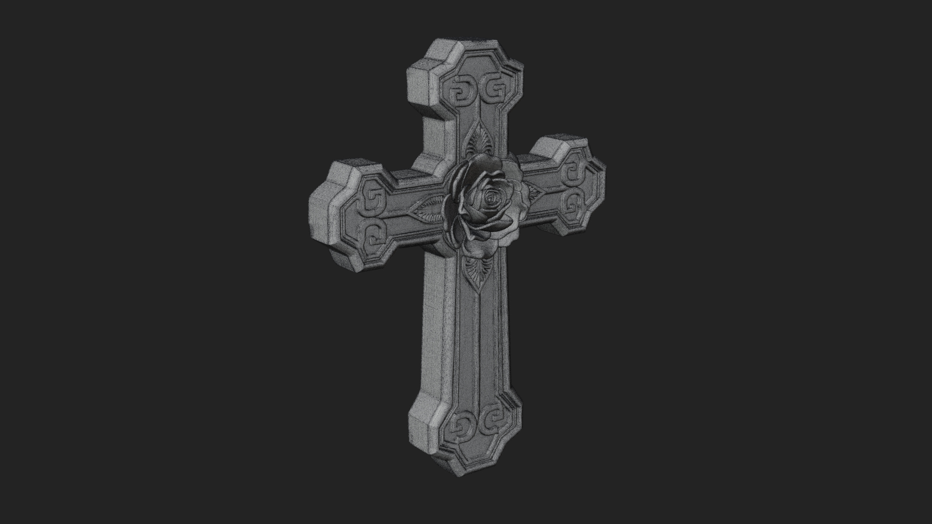 Carved Relief Wall Cross Design 571 3D Print Model 3D Model