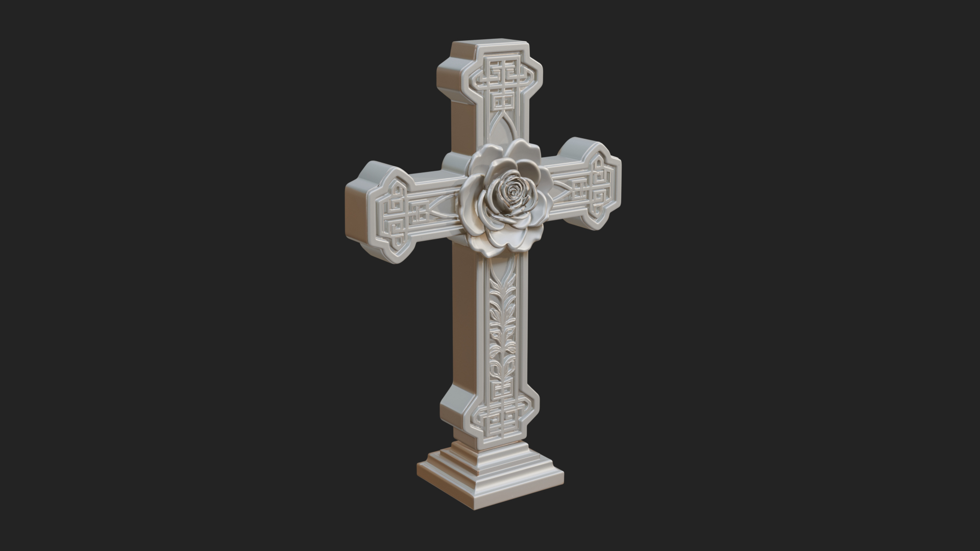 Carved Relief Wall Cross Design 572 3D Print Model 3D Model