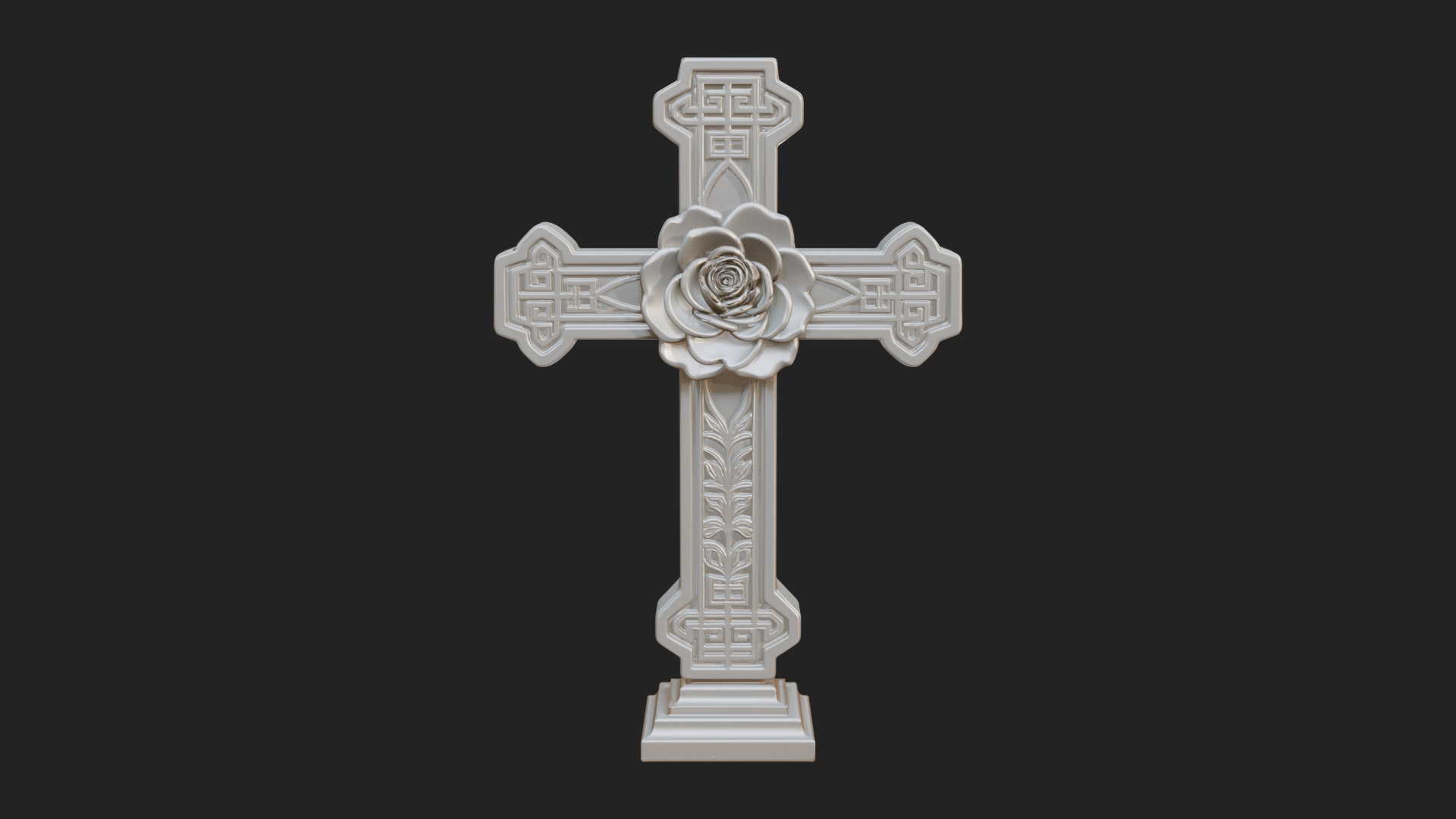 Carved Relief Wall Cross Design 572 3D Print Model 3D Model