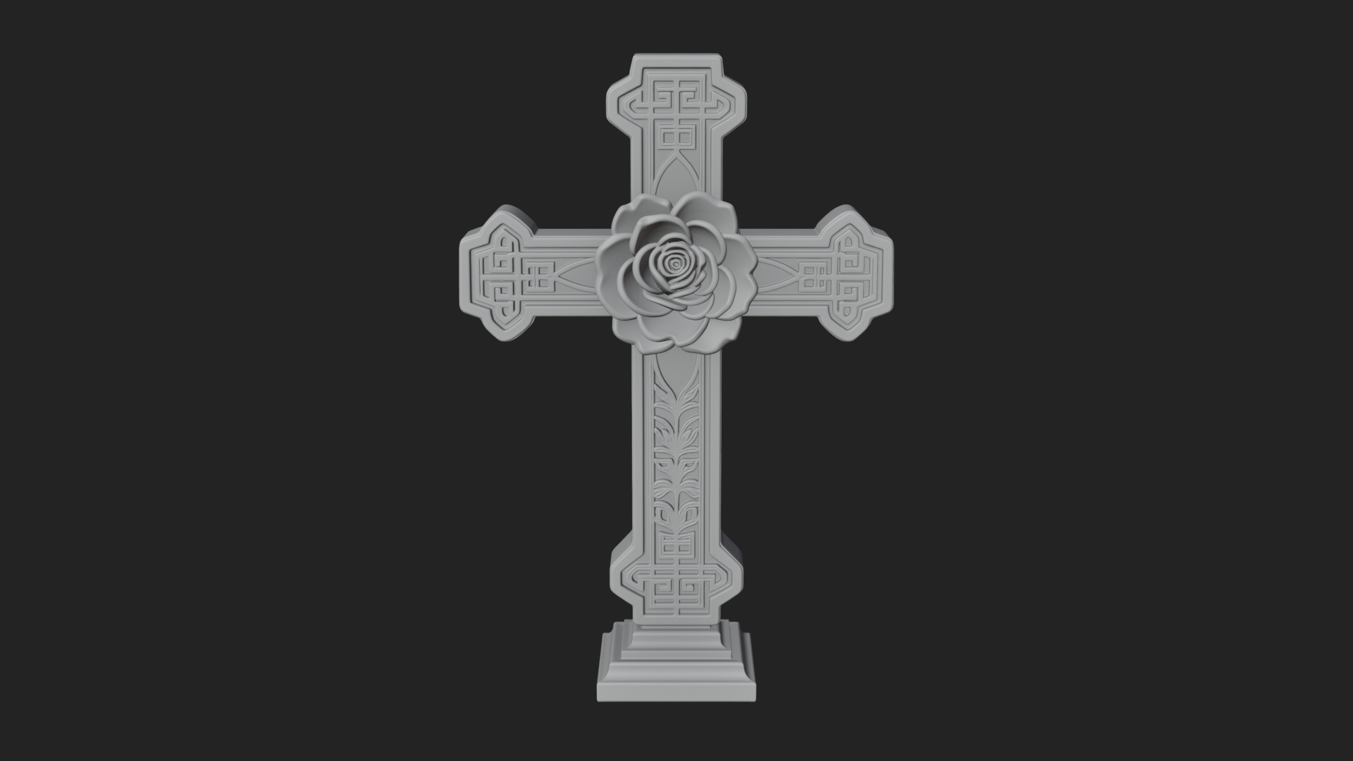 Carved Relief Wall Cross Design 572 3D Print Model 3D Model