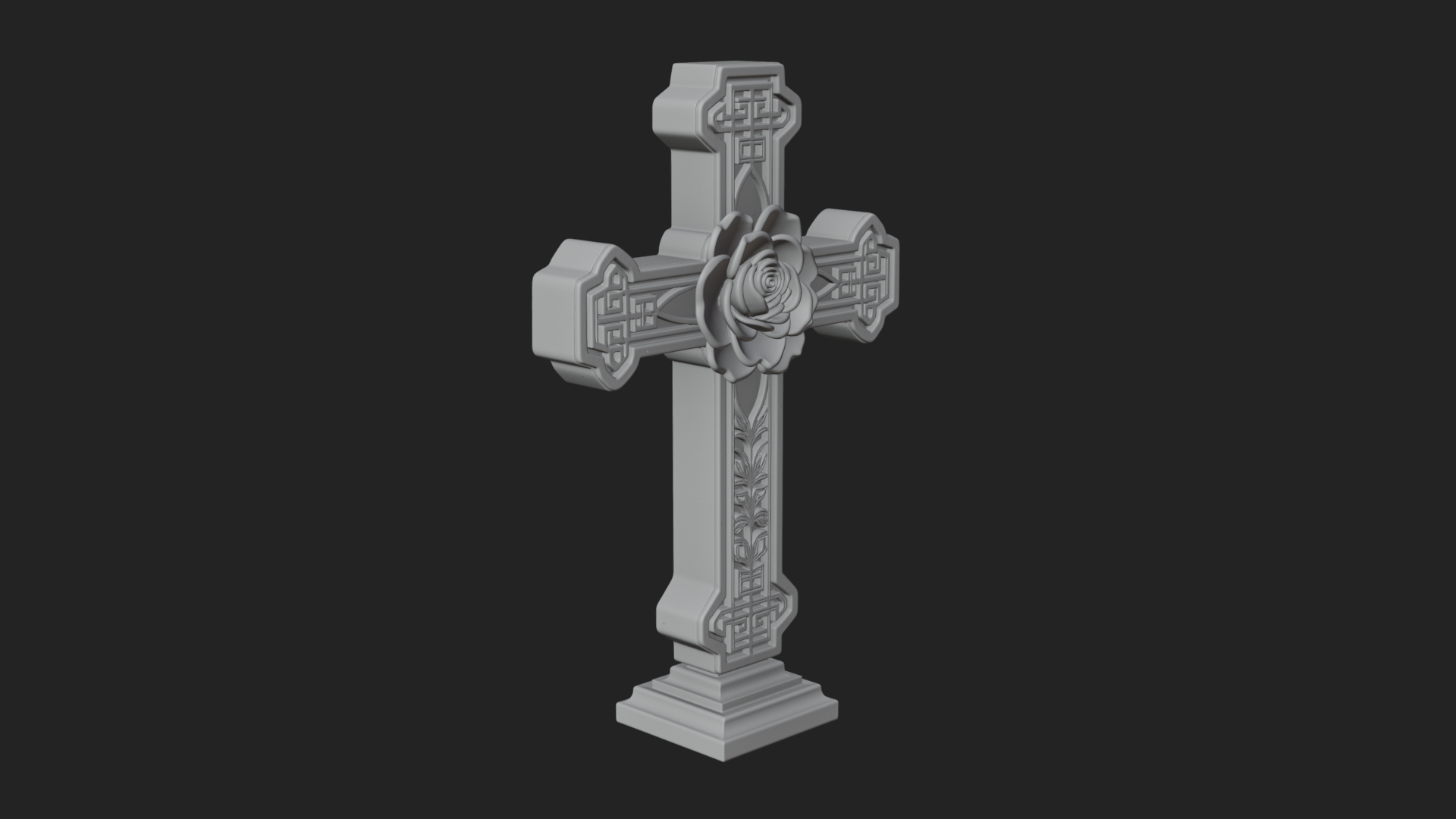 Carved Relief Wall Cross Design 572 3D Print Model 3D Model