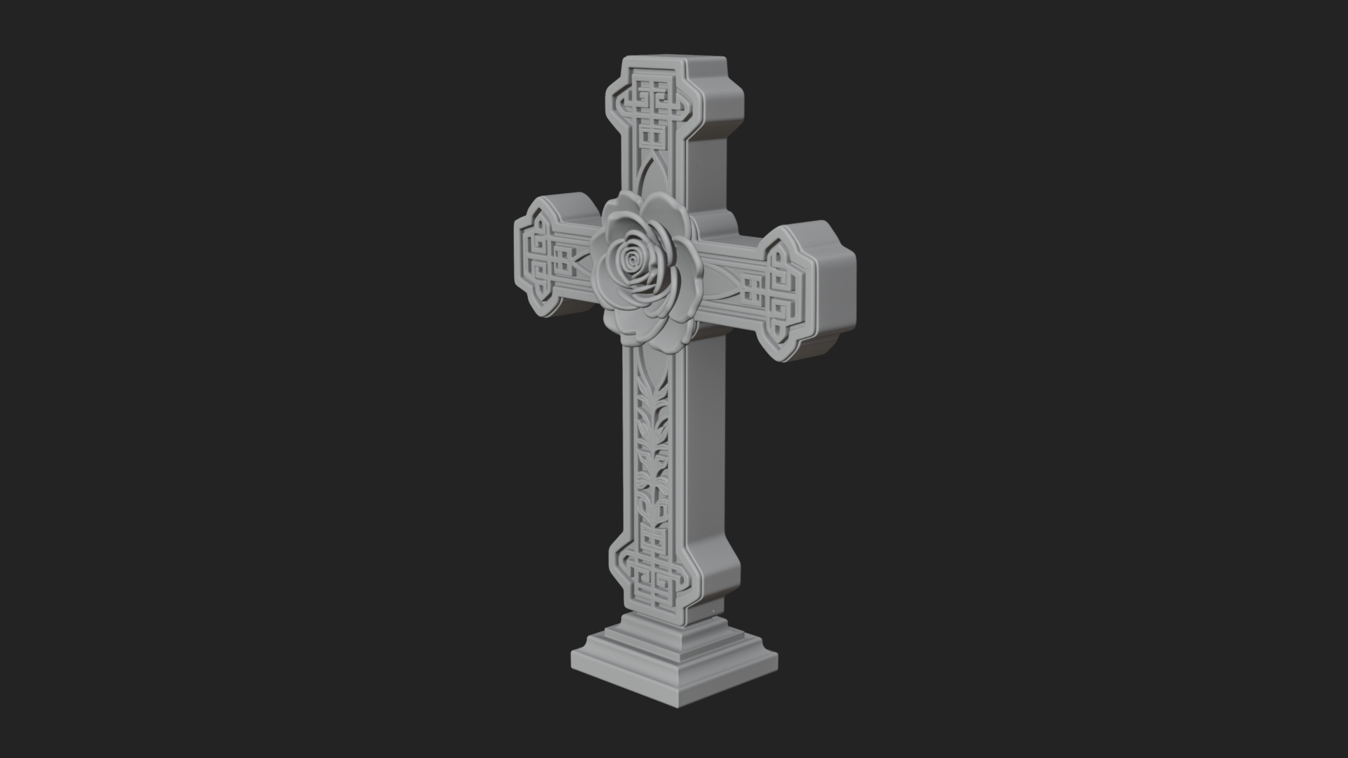 Carved Relief Wall Cross Design 572 3D Print Model 3D Model