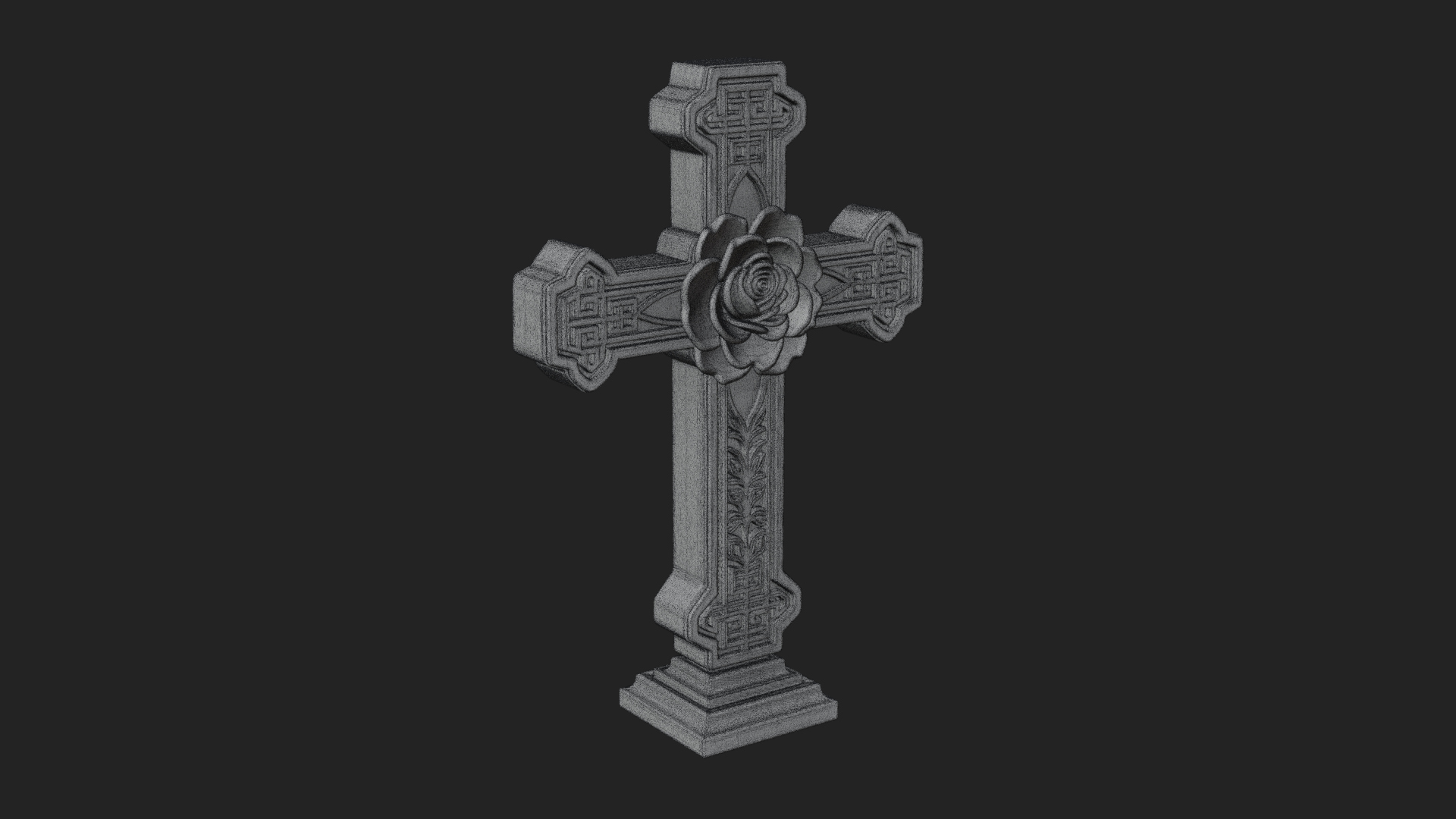 Carved Relief Wall Cross Design 572 3D Print Model 3D Model