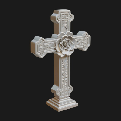 Carved Relief Wall Cross Design 572 3D Print Model