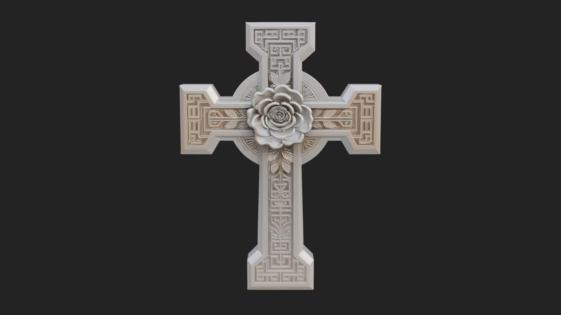 Carved Relief Wall Cross Design 573 3D Print Model 3D Model
