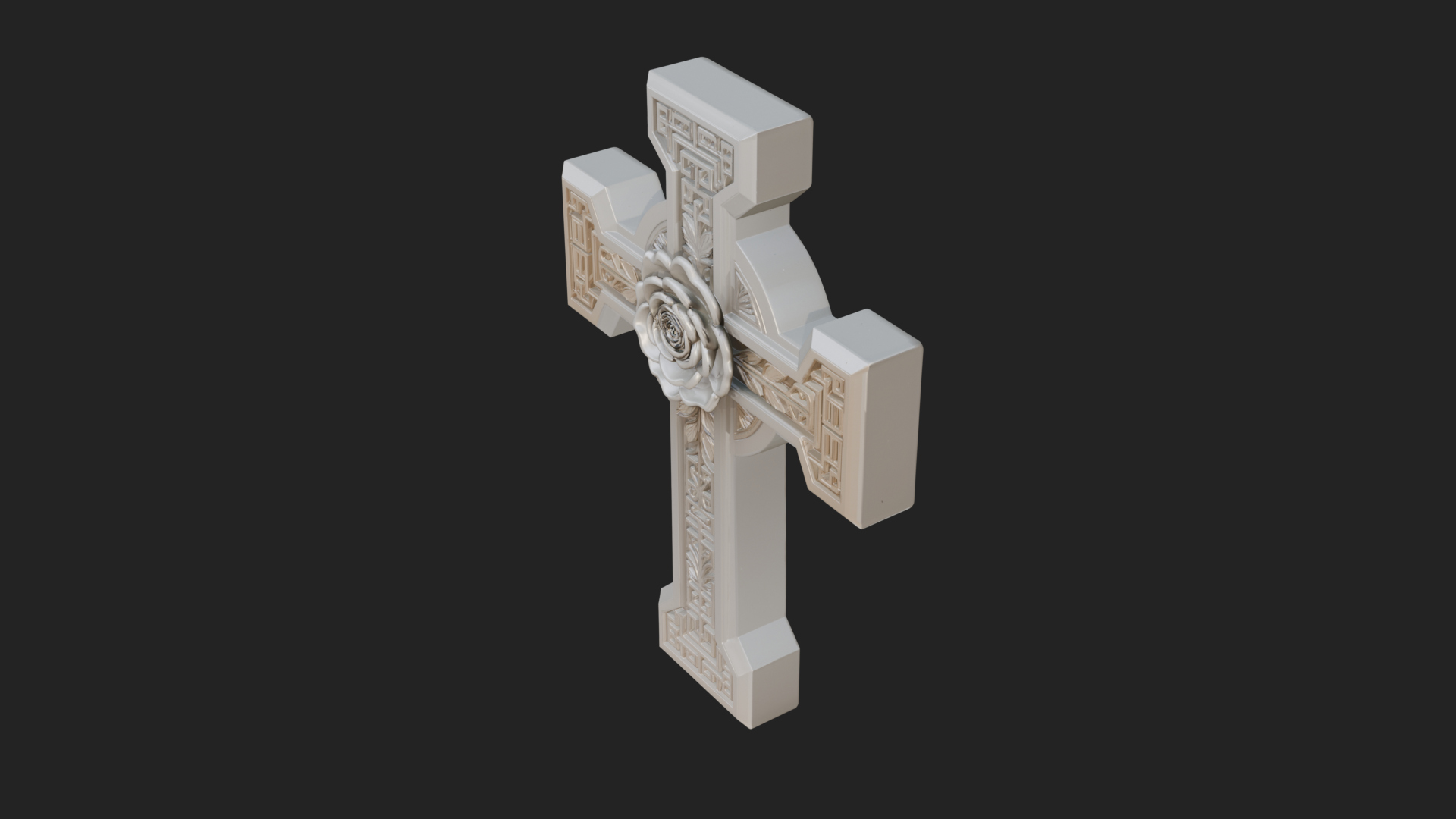 Carved Relief Wall Cross Design 573 3D Print Model 3D Model