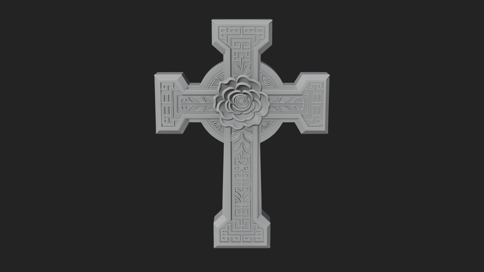 Carved Relief Wall Cross Design 573 3D Print Model 3D Model