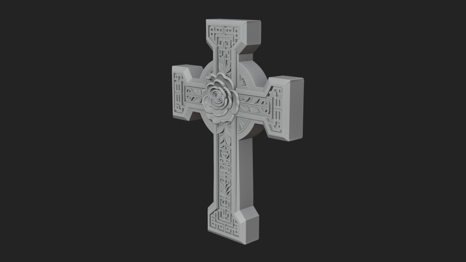 Carved Relief Wall Cross Design 573 3D Print Model 3D Model