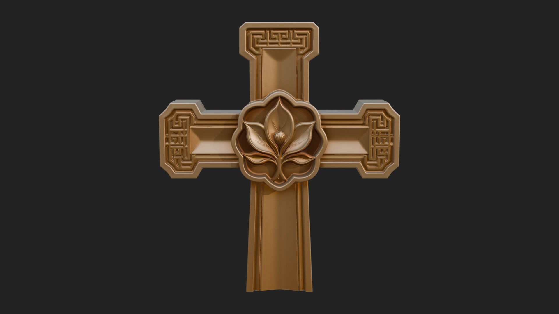 Carved Relief Wall Cross Design 574 3D Print Model 3D Model