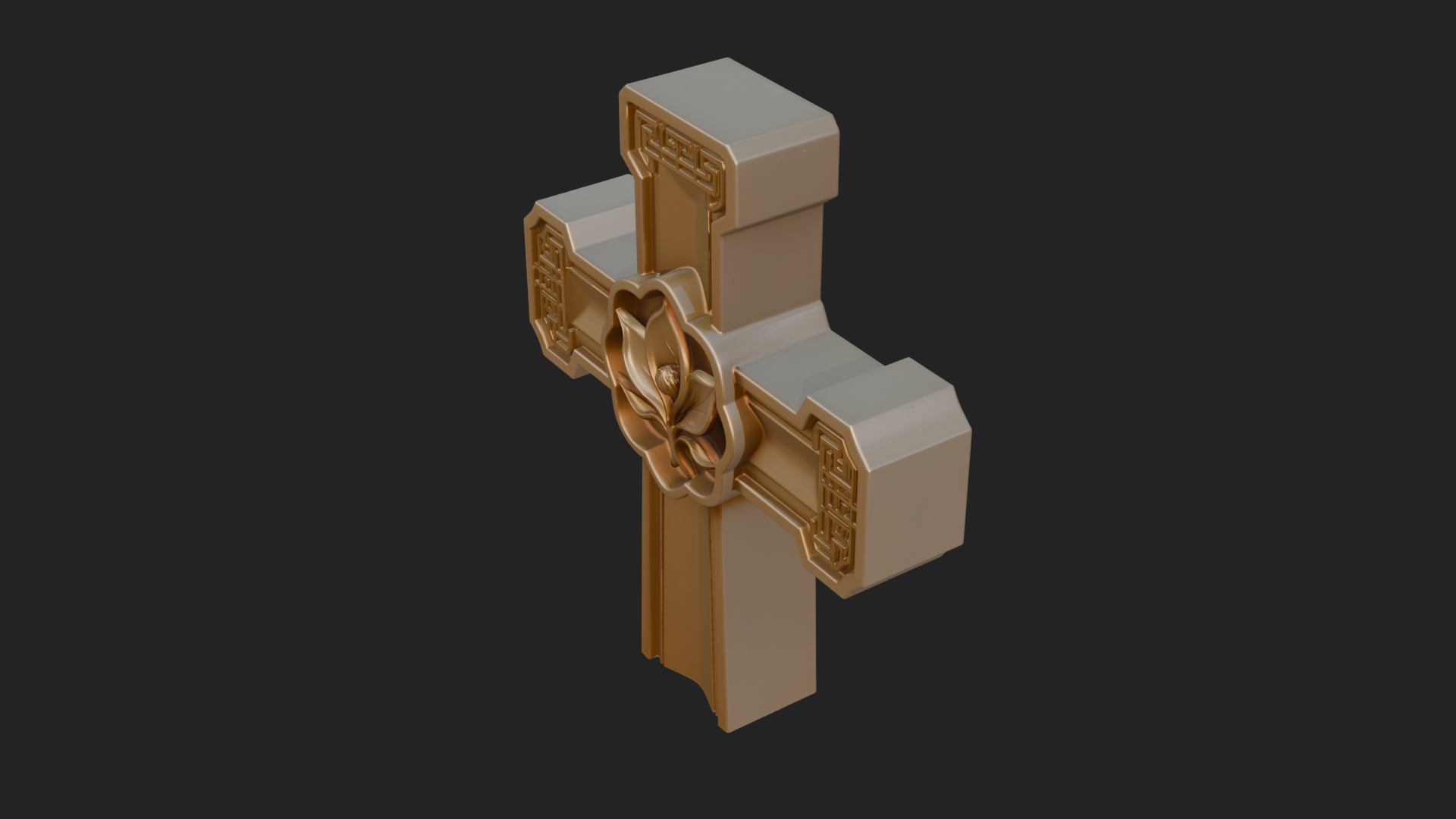 Carved Relief Wall Cross Design 574 3D Print Model 3D Model