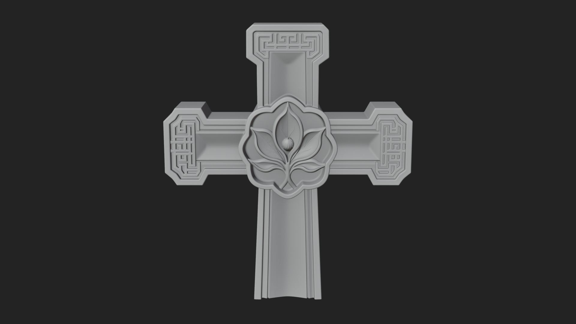 Carved Relief Wall Cross Design 574 3D Print Model 3D Model