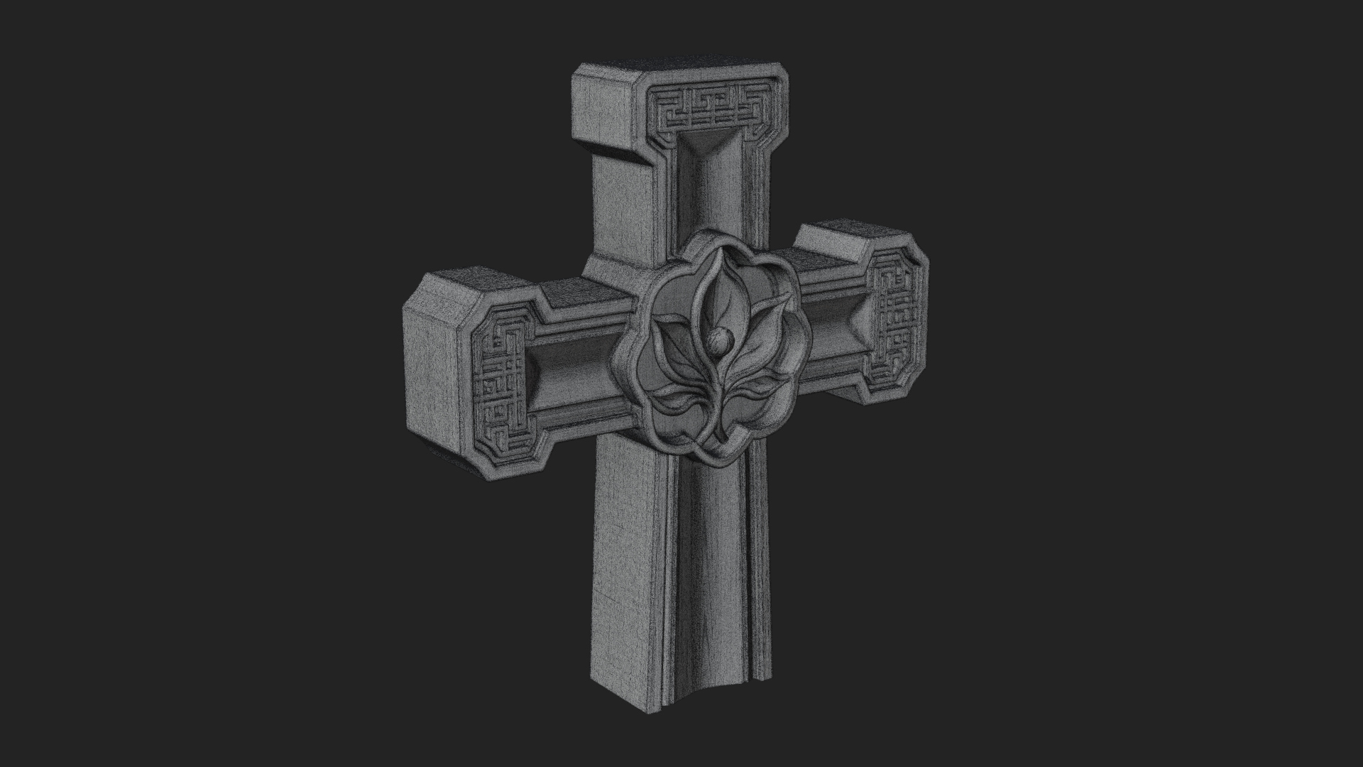 Carved Relief Wall Cross Design 574 3D Print Model 3D Model