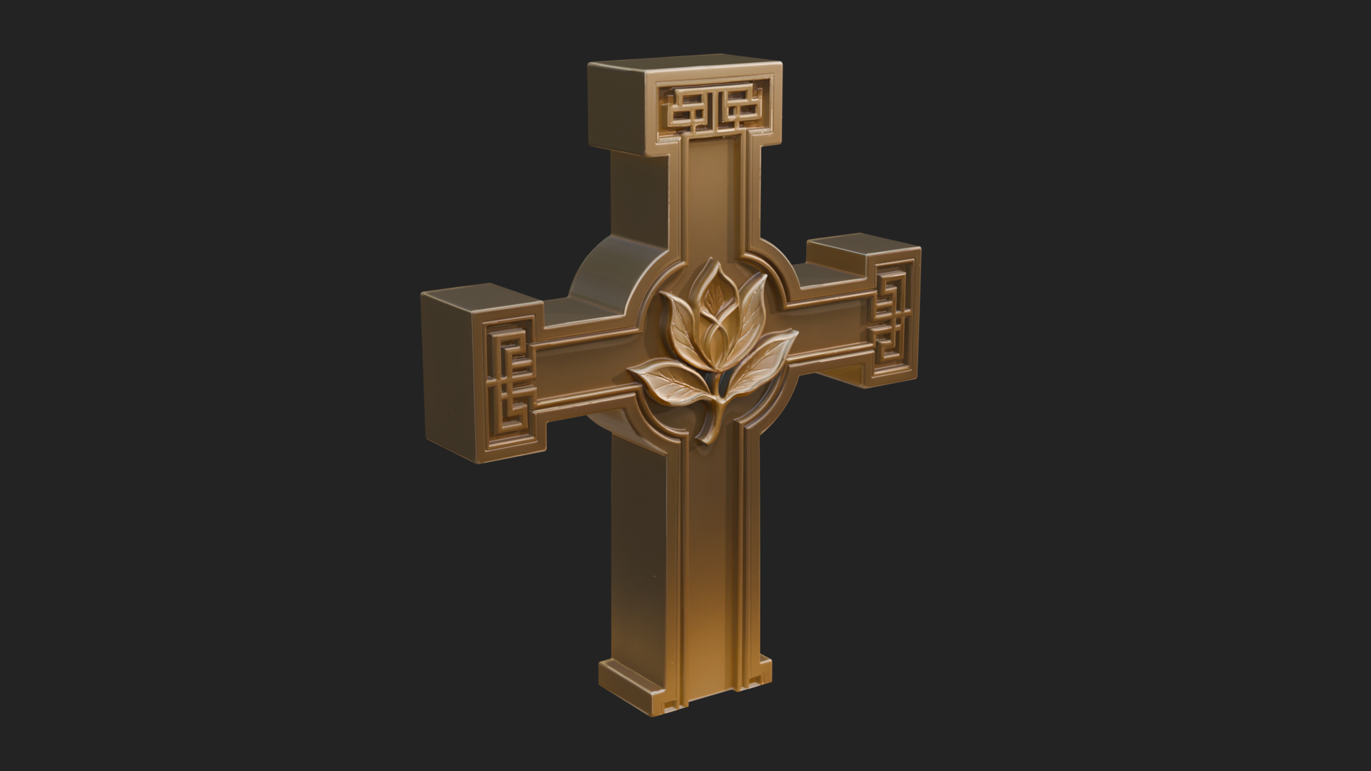 Carved Relief Wall Cross Design 575 3D Print Model 3D Model