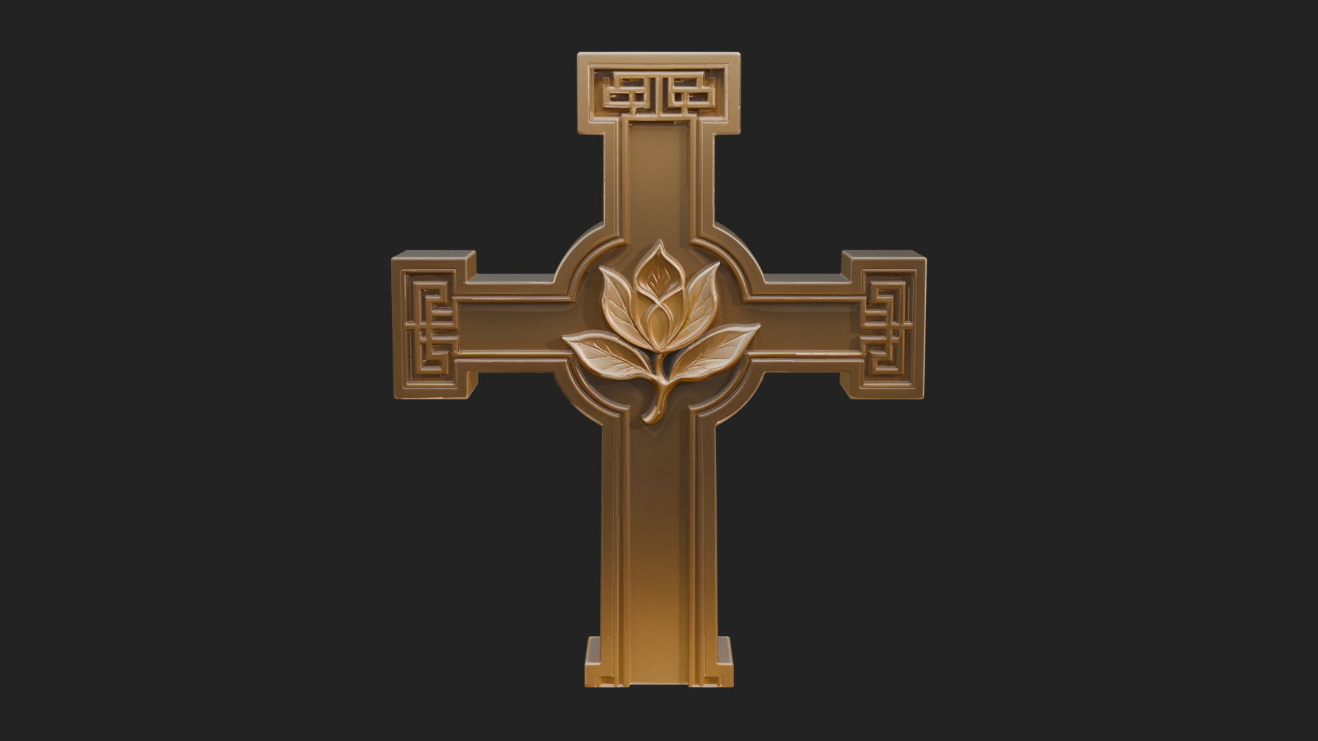 Carved Relief Wall Cross Design 575 3D Print Model 3D Model