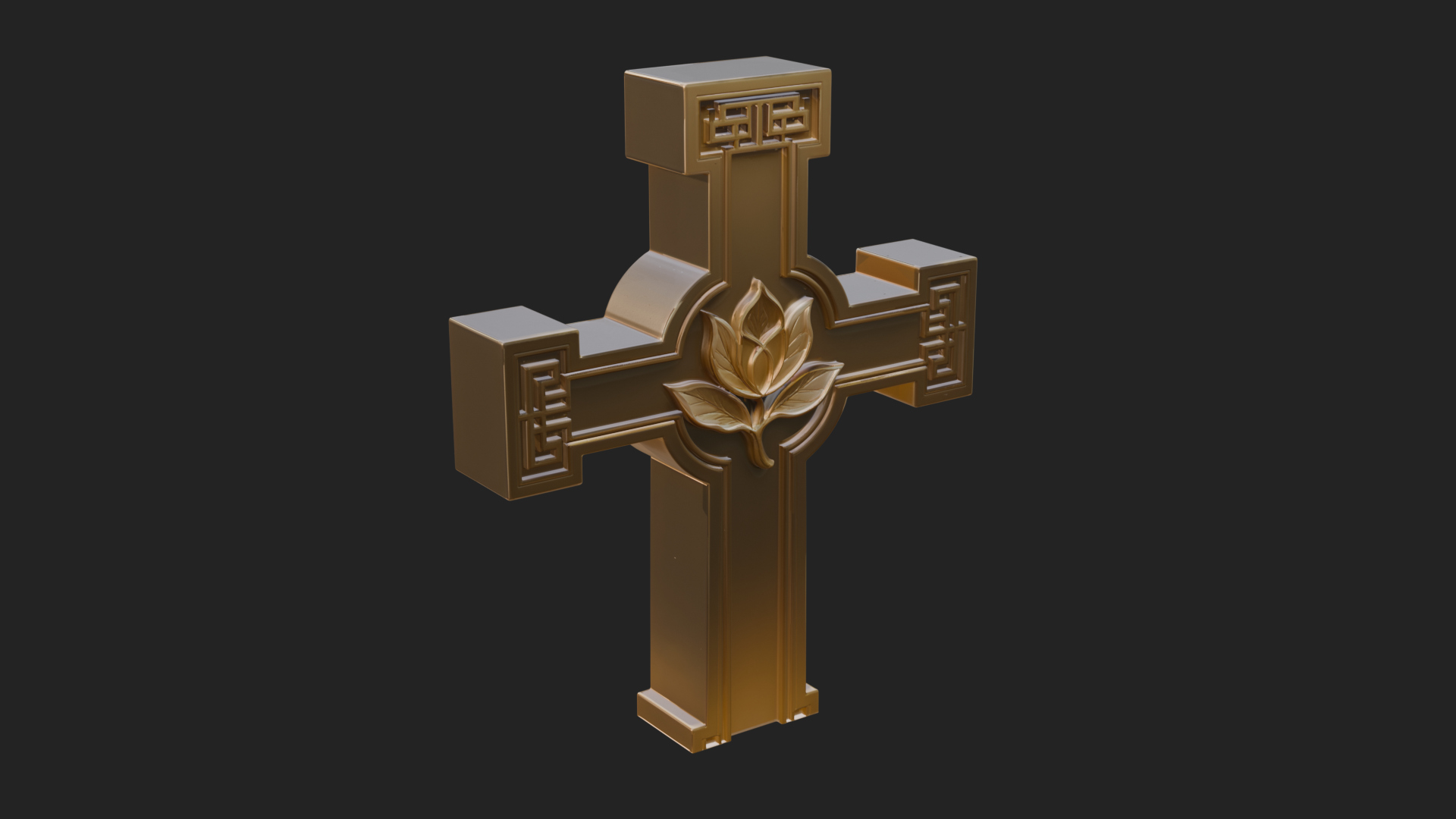 Carved Relief Wall Cross Design 575 3D Print Model 3D Model