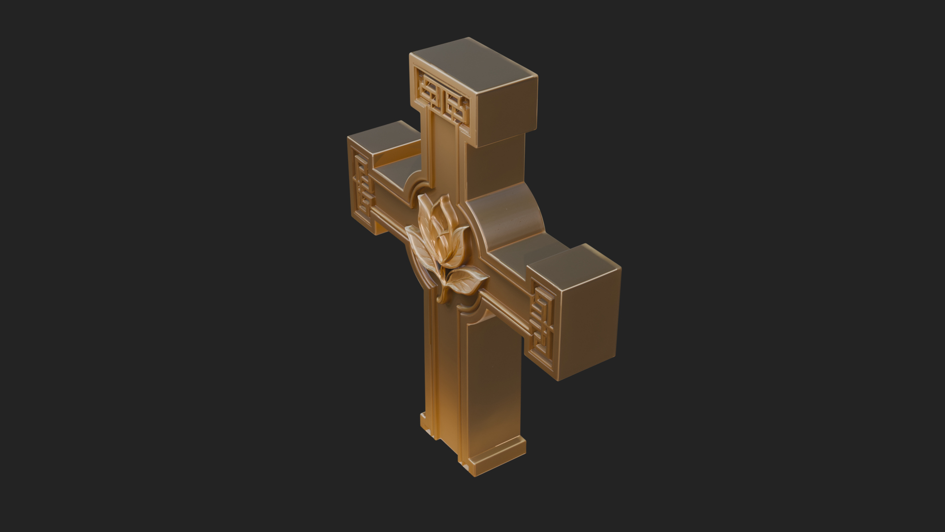 Carved Relief Wall Cross Design 575 3D Print Model 3D Model