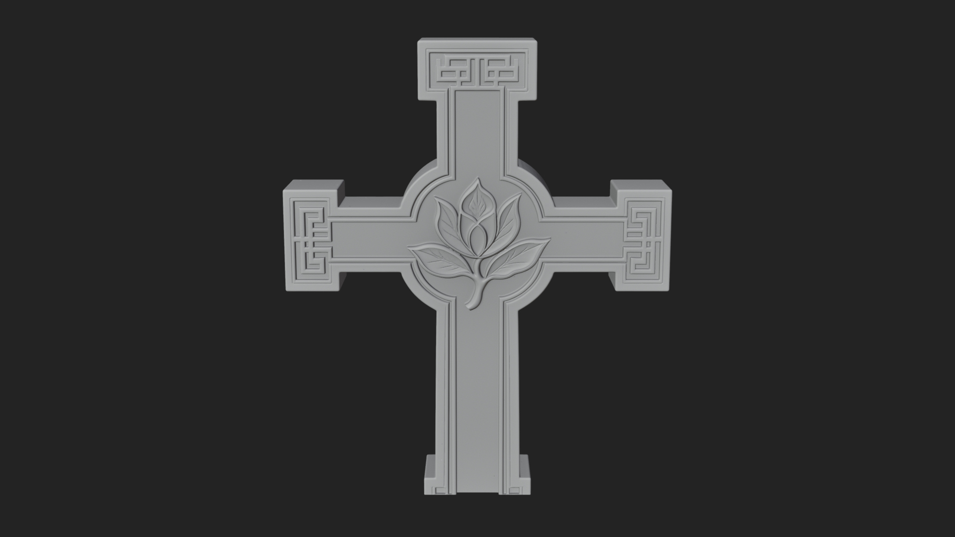 Carved Relief Wall Cross Design 575 3D Print Model 3D Model