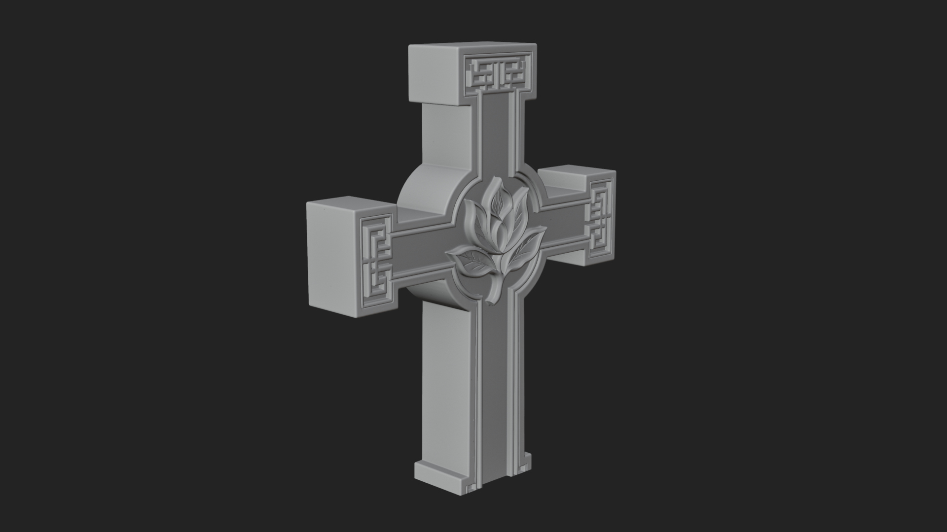 Carved Relief Wall Cross Design 575 3D Print Model 3D Model