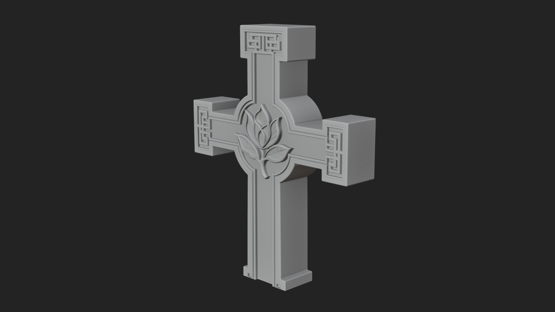 Carved Relief Wall Cross Design 575 3D Print Model 3D Model