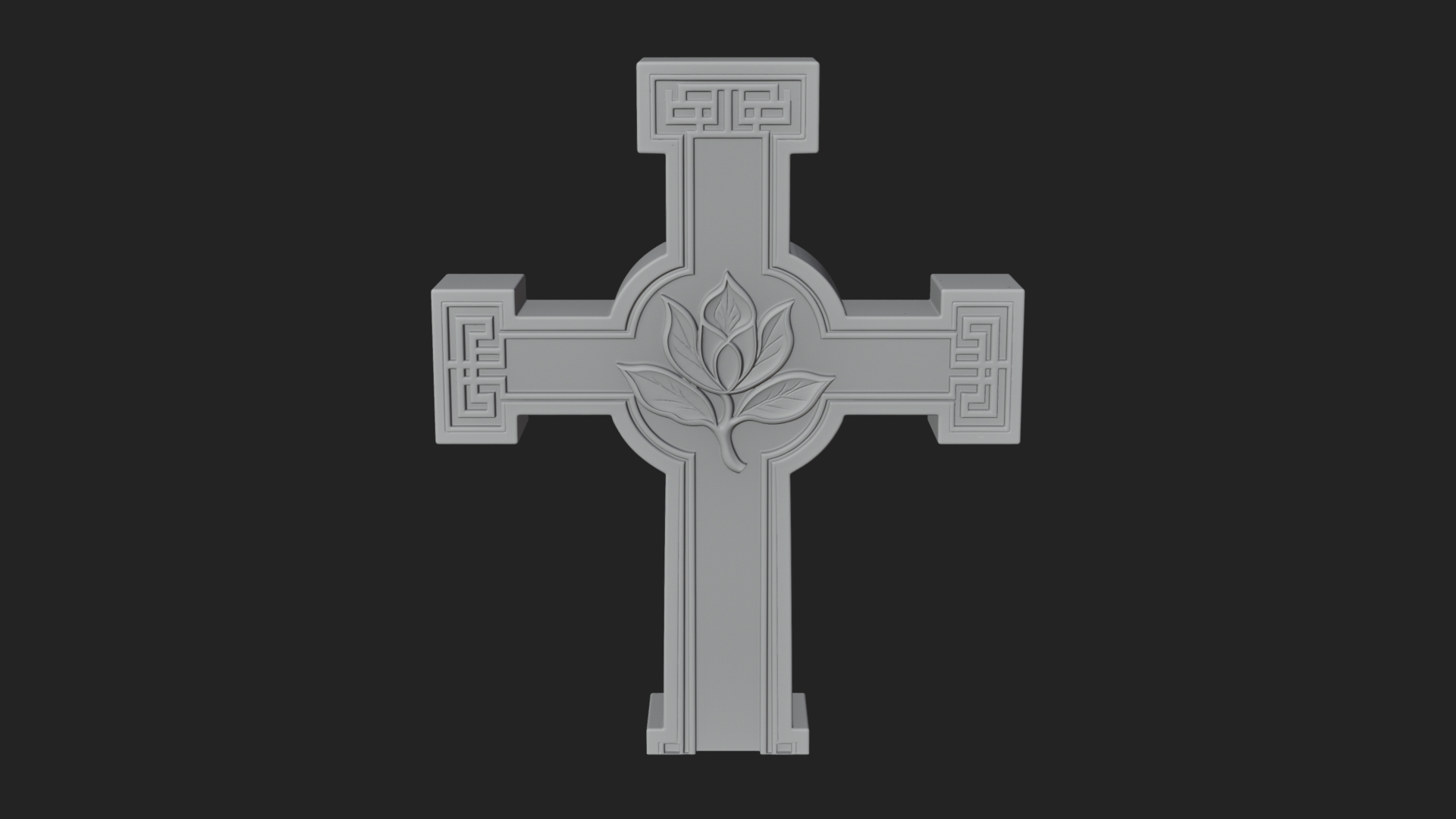 Carved Relief Wall Cross Design 575 3D Print Model 3D Model