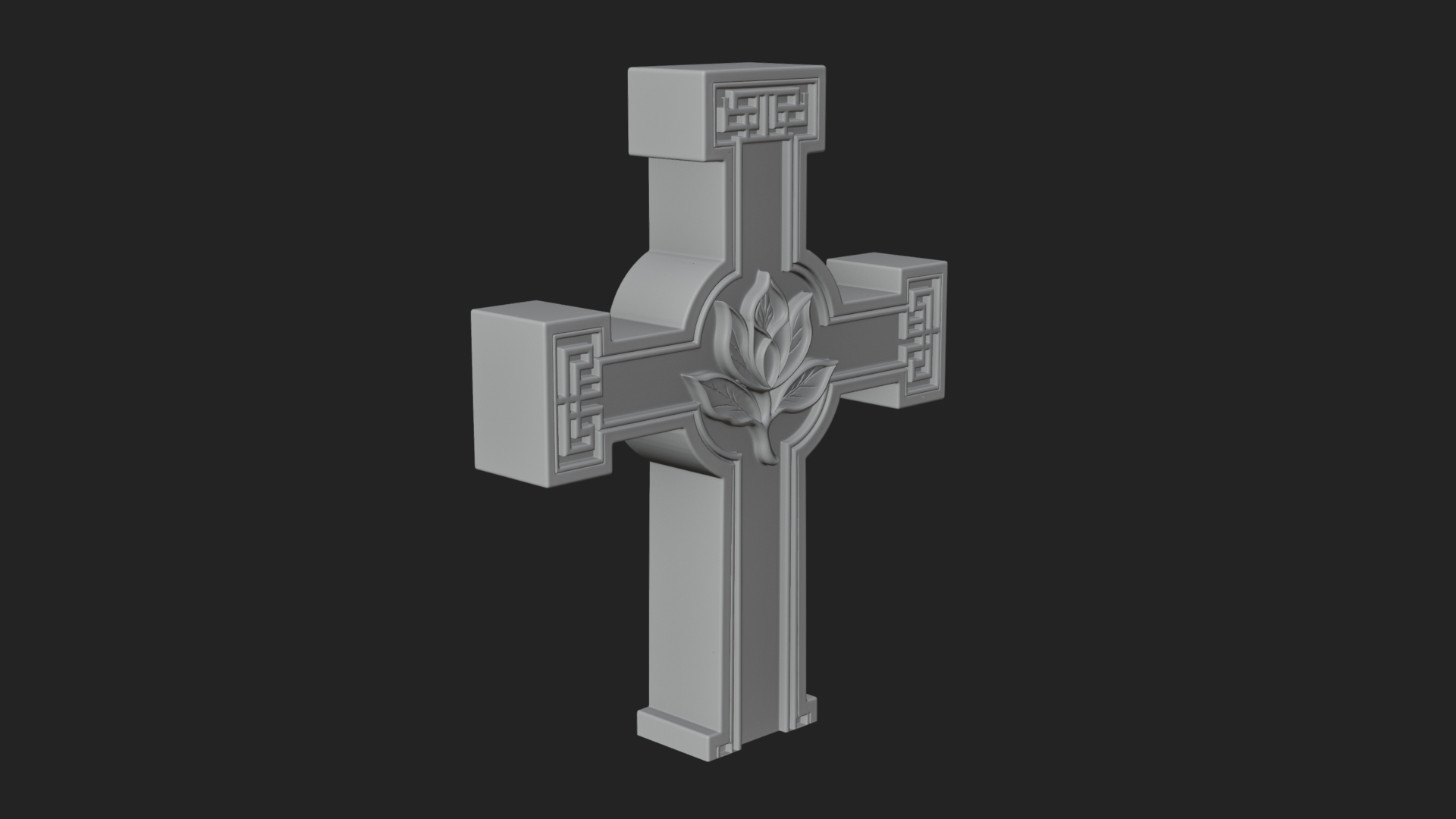 Carved Relief Wall Cross Design 575 3D Print Model 3D Model
